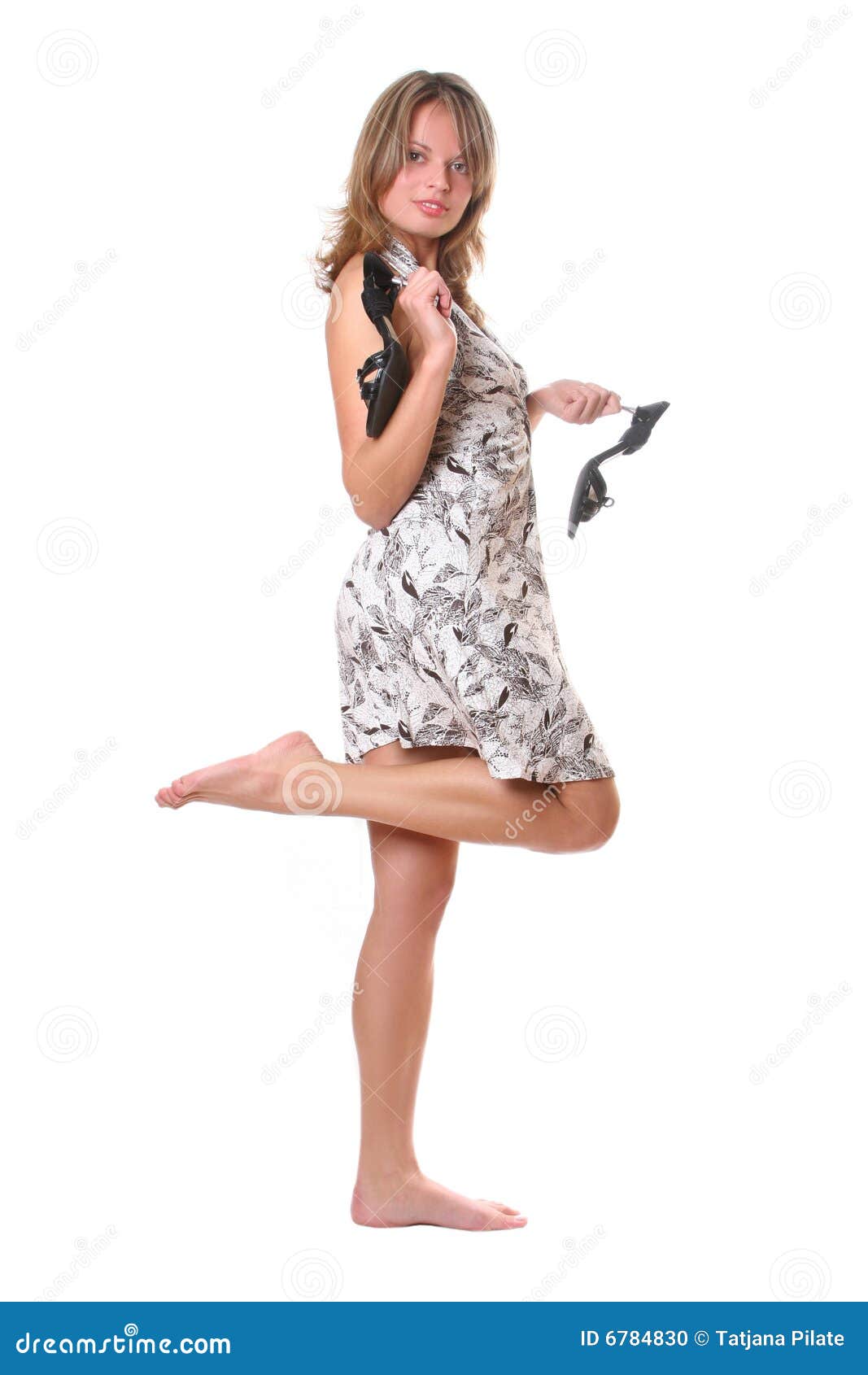 Fille Aux Pieds Nus Photo stock