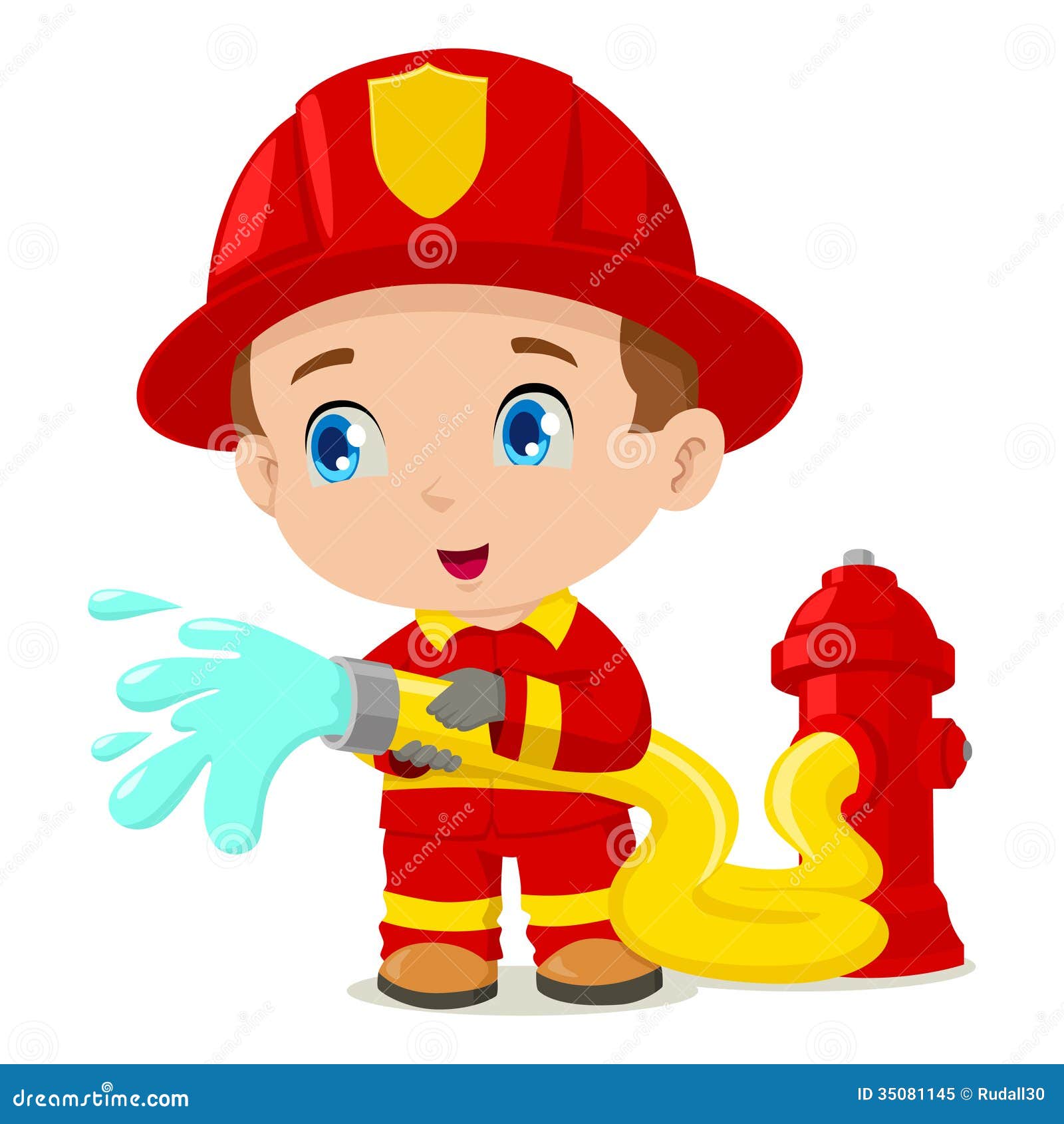 Funny Cartoon Firefighter Firefighter