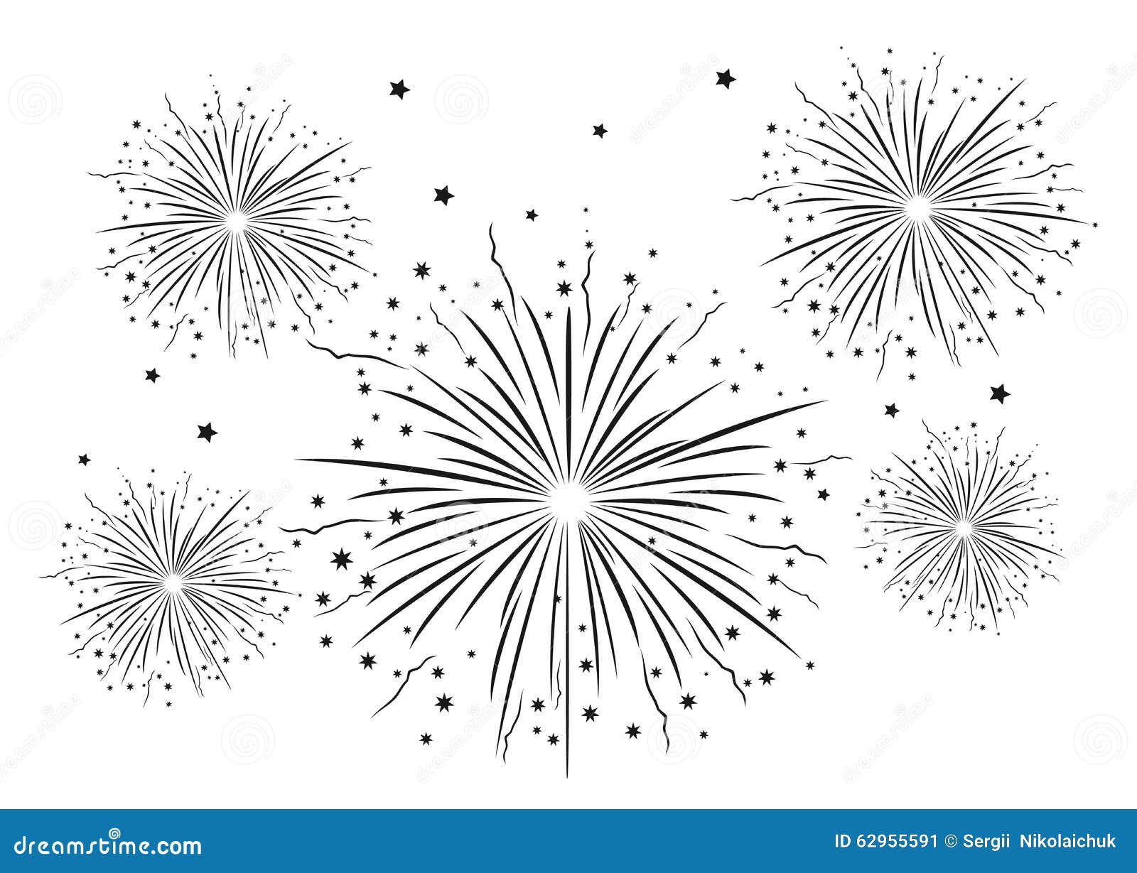 free black and white fireworks clipart - photo #23