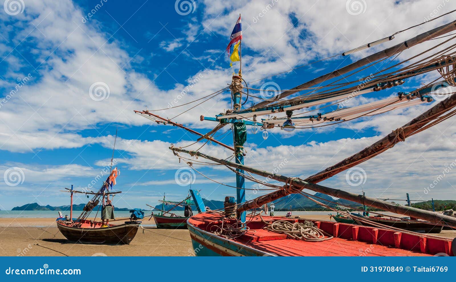 Fishing boat park at beach