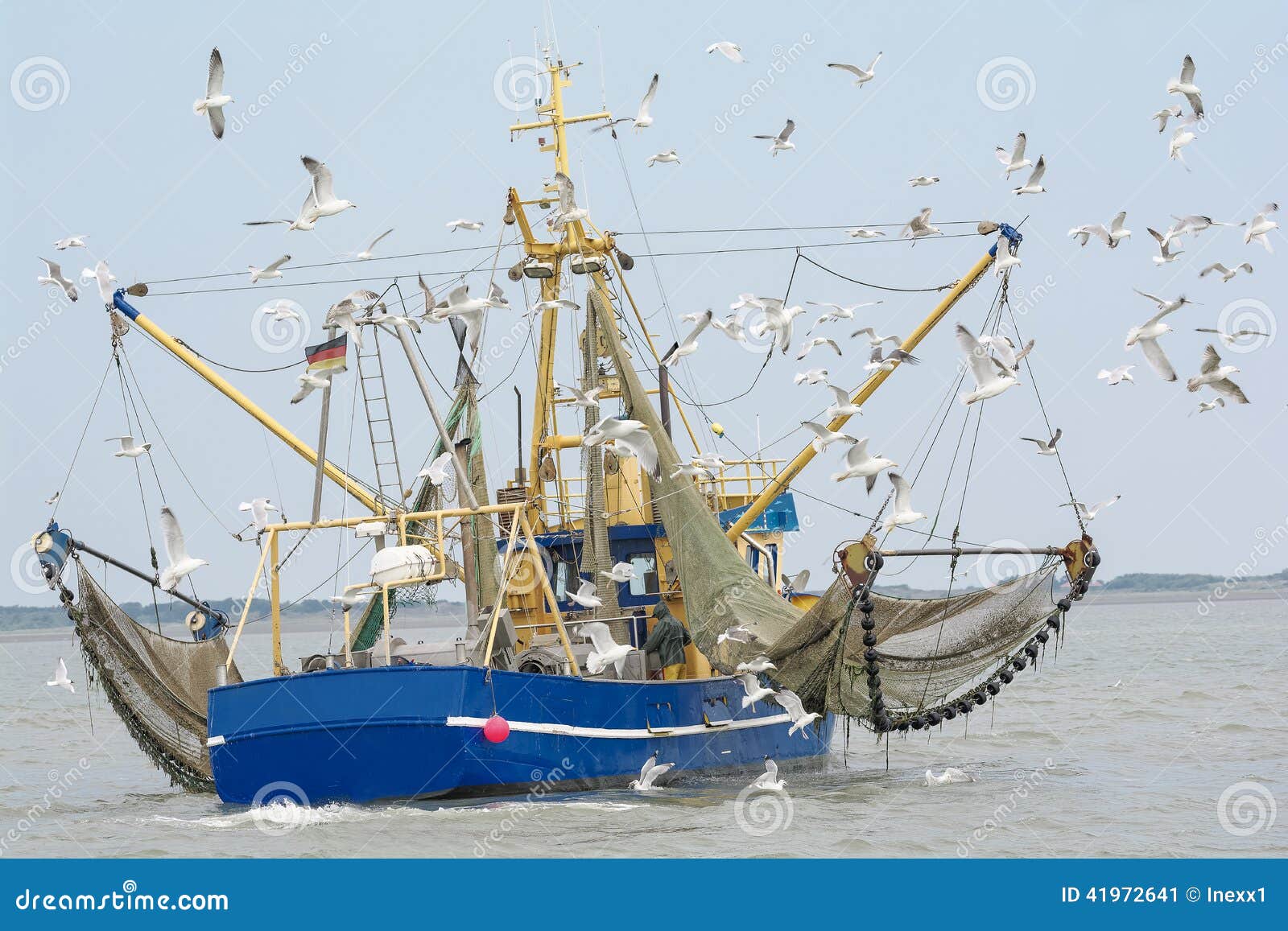 Fishing Boat With Seagulls North Sea Stock Photo - Image: 41972641