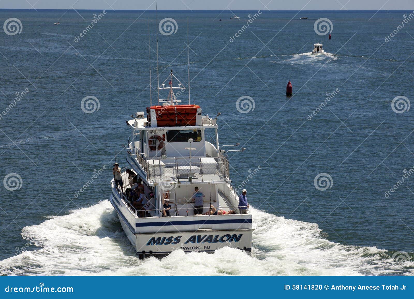 group of tourist on a fishing charter in Avalon , New Jersey. Charter 