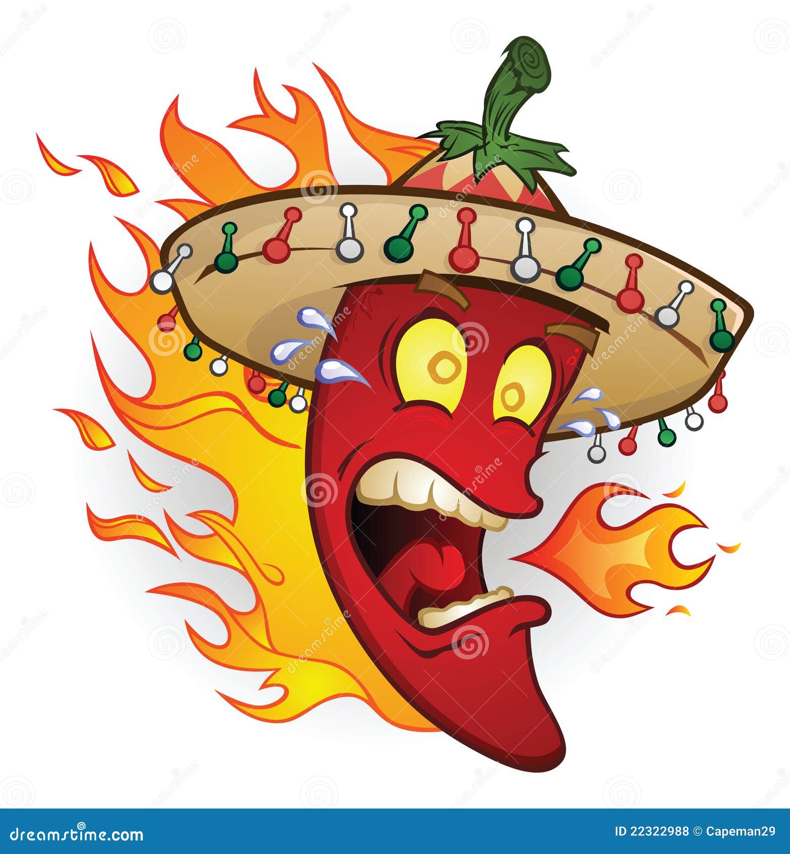 flaming sombrero chili pepper 22322988