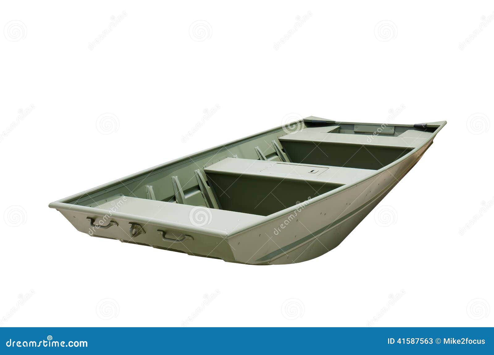 Flat Bottom Aluminum John Jon Boat Painted Green Stock ...