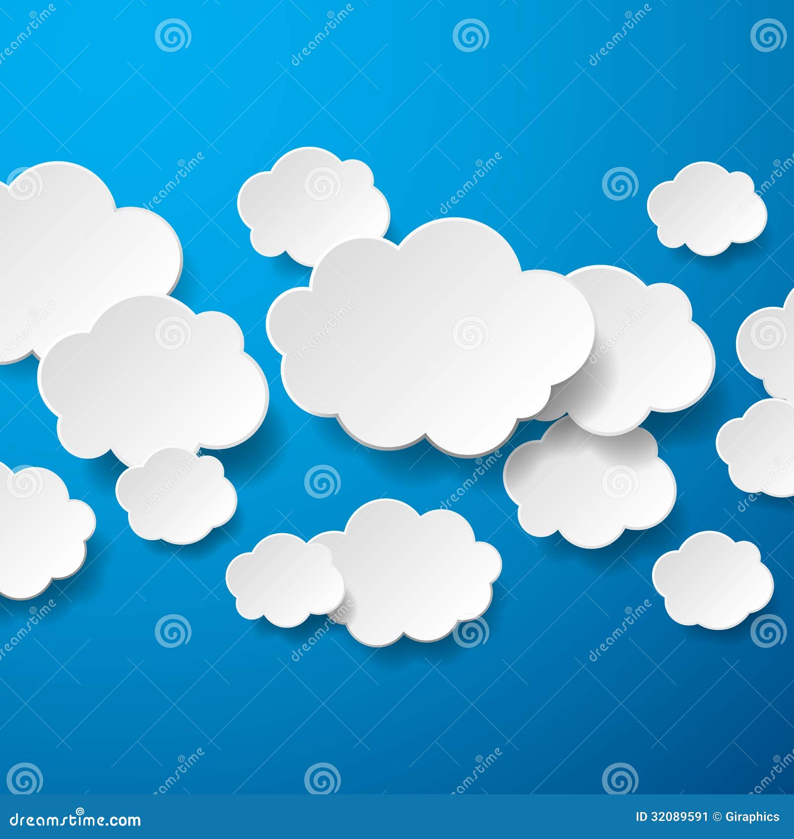 floatingpapercloudsbackgroundvectorblueepsfile