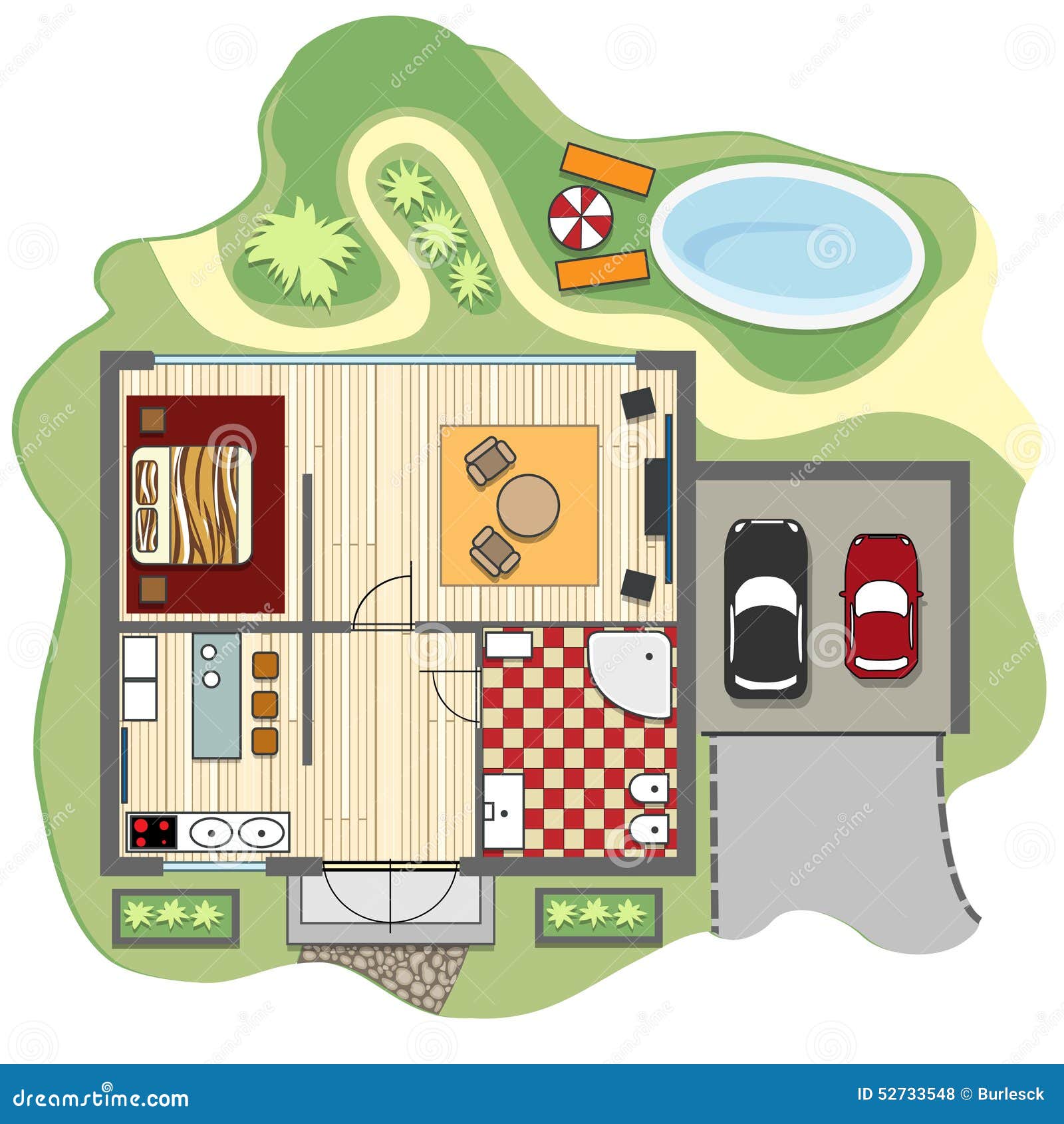 Floor Plan Of House Stock Vector - Image: 52733548