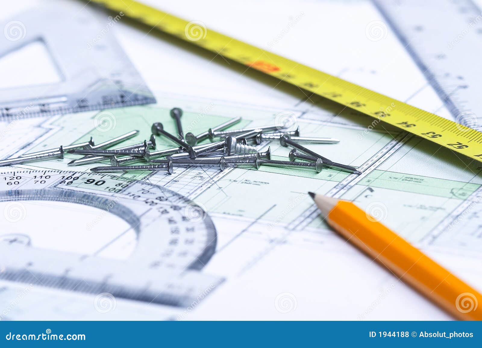 Floor Plan And Tools Royalty Free Stock Photos Image