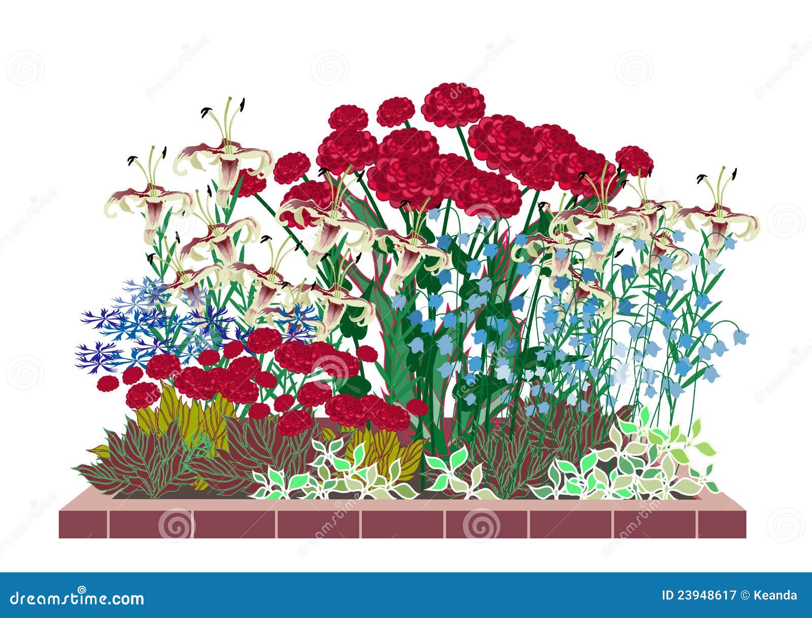 Flower Bed Clipart Flower garden with roses and