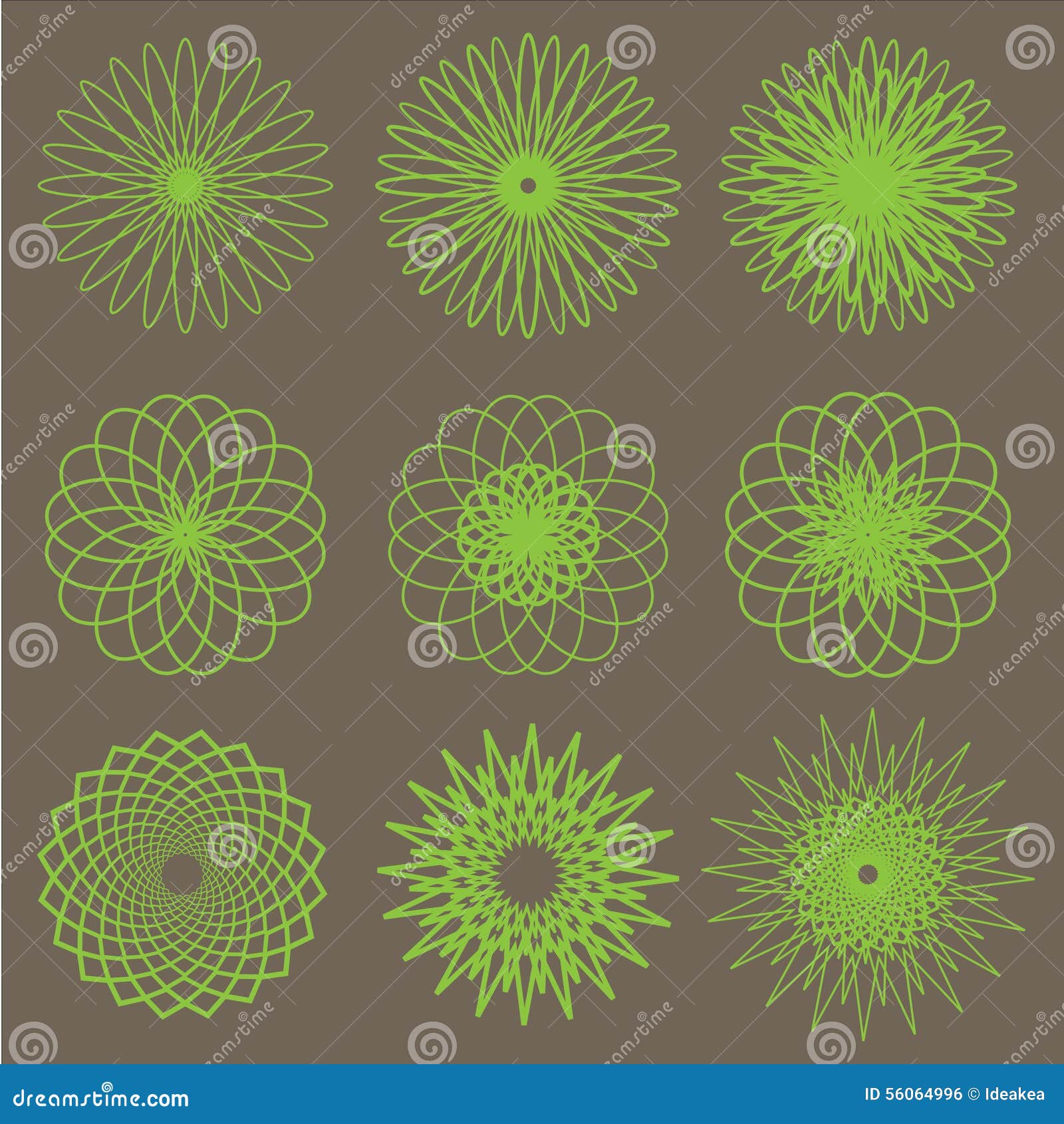 Green Flower Line Drawing : Flower line art stock vector image