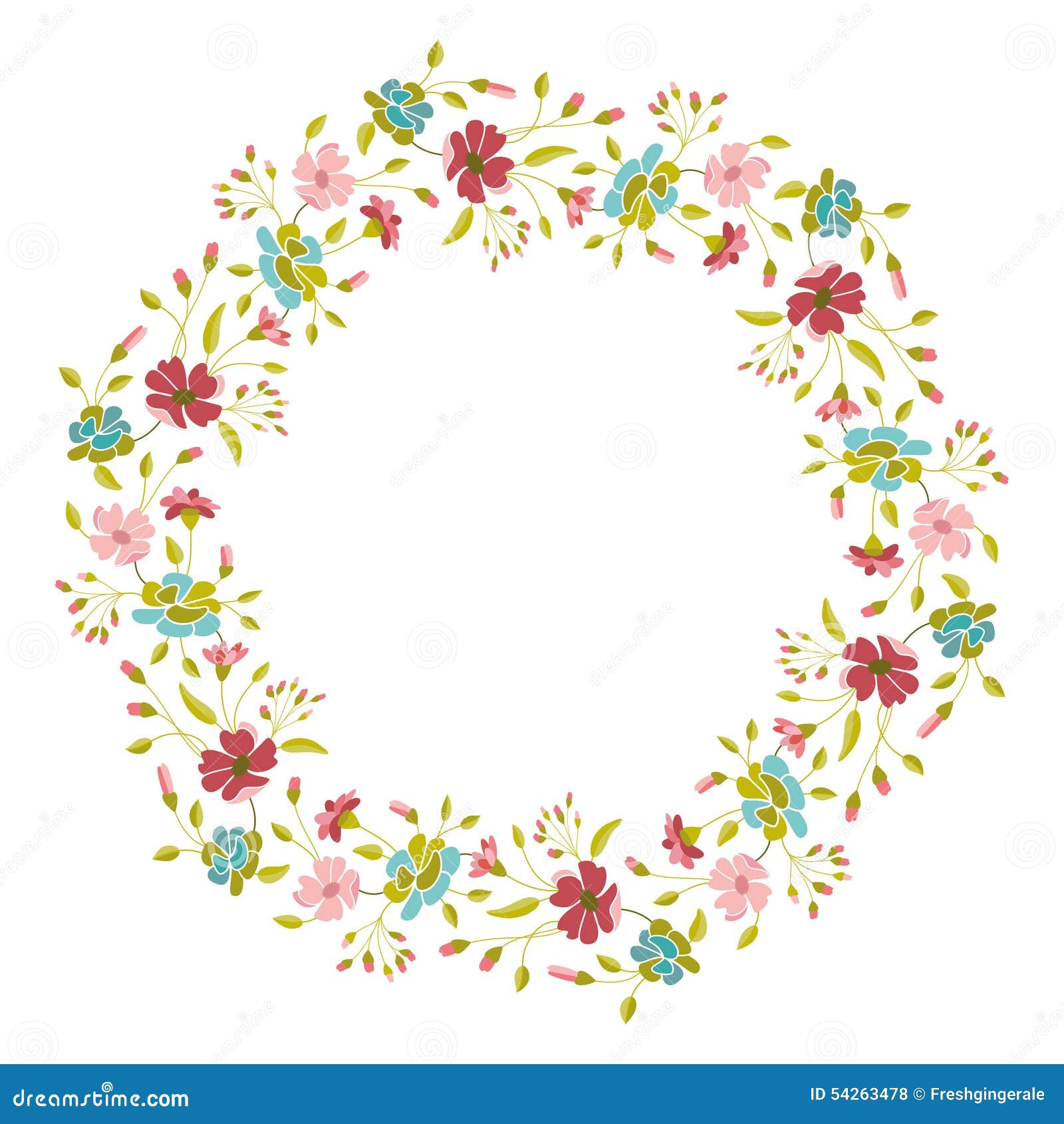 Flower Wreath Stock Vector - Image: 54263478