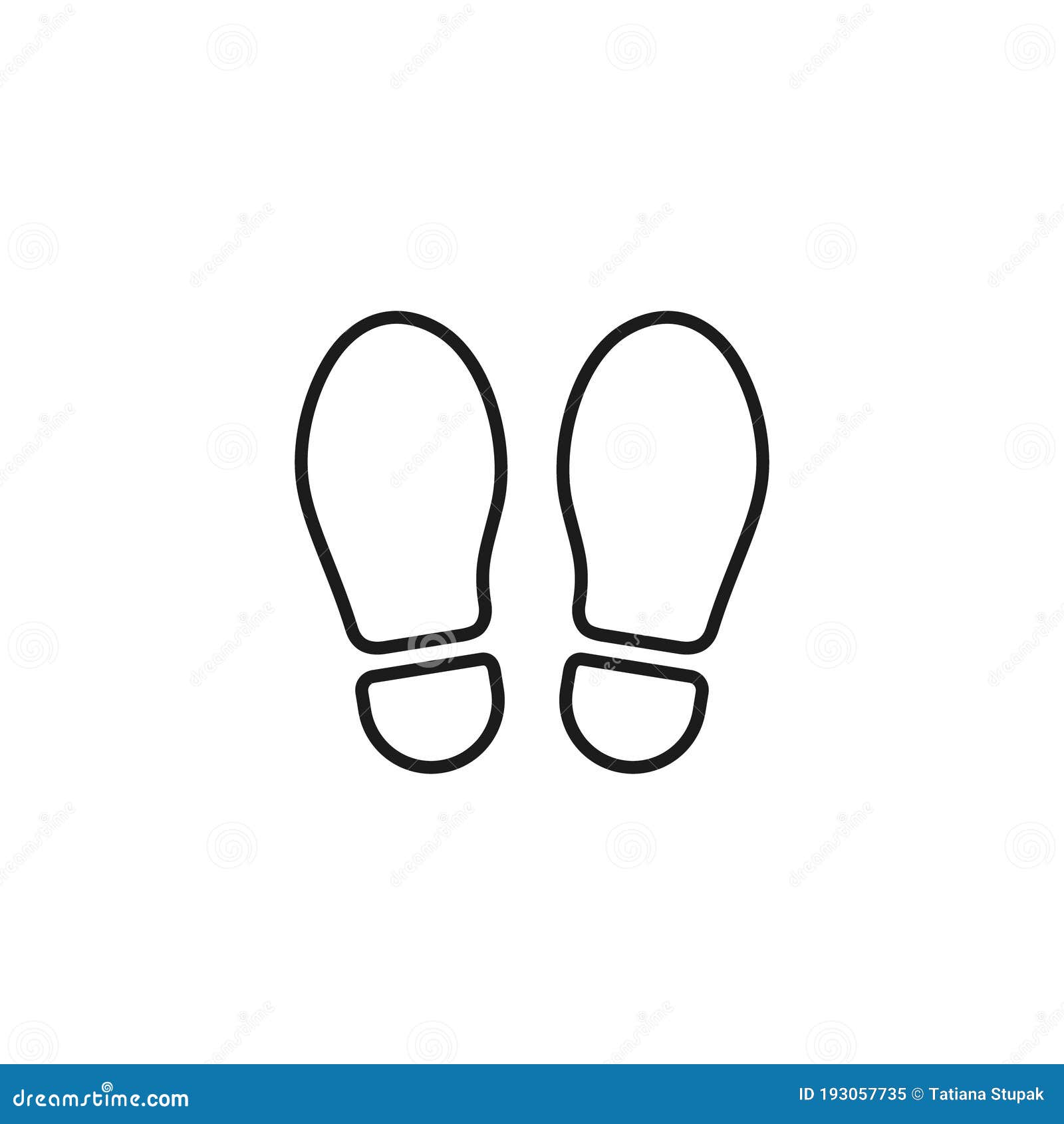 Footprint Outline Icon Isolated On White Background Vector Shoe Print