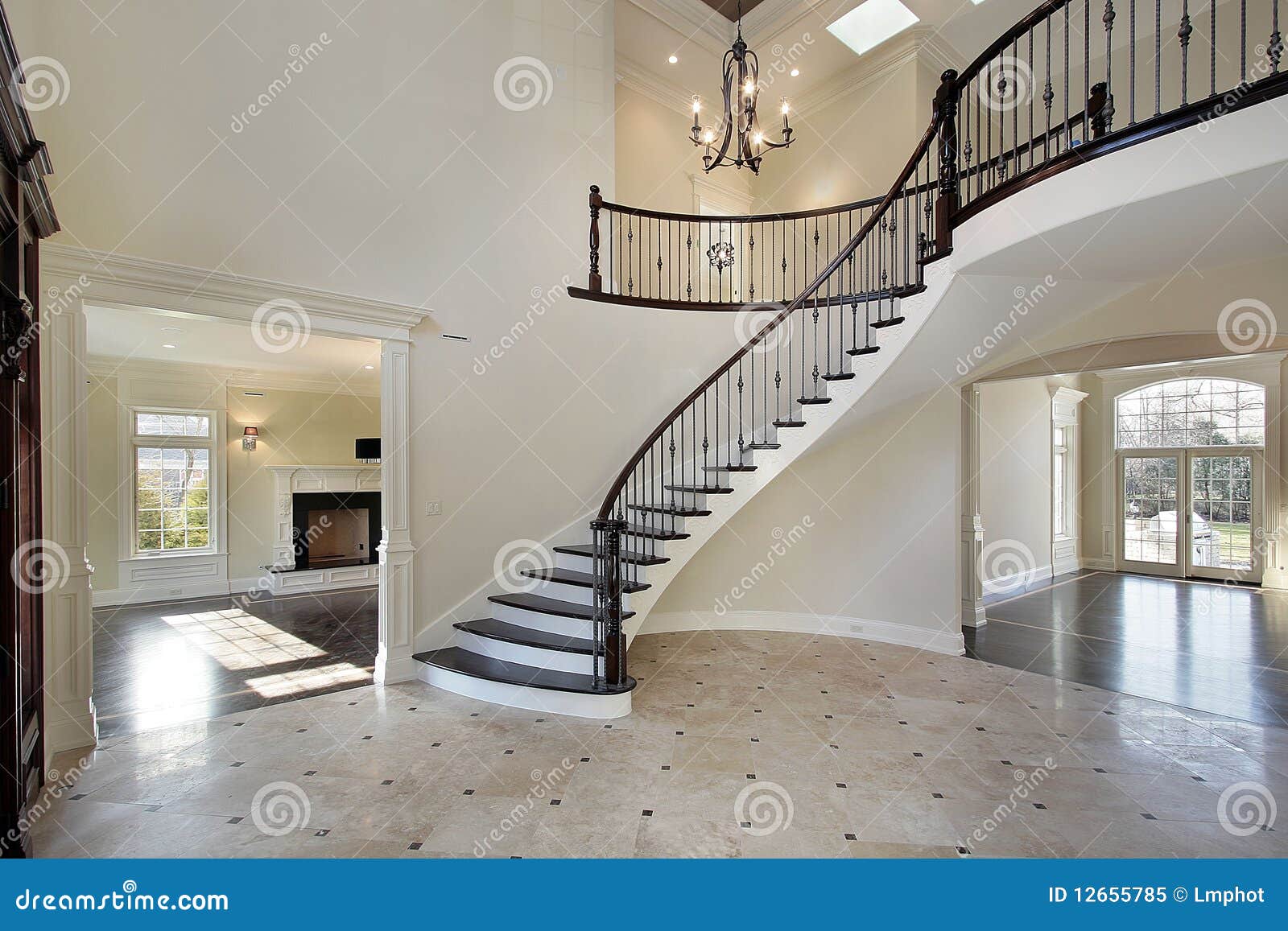 Foyer With Circular Staircase Royalty Free Stock Photo - Image ...