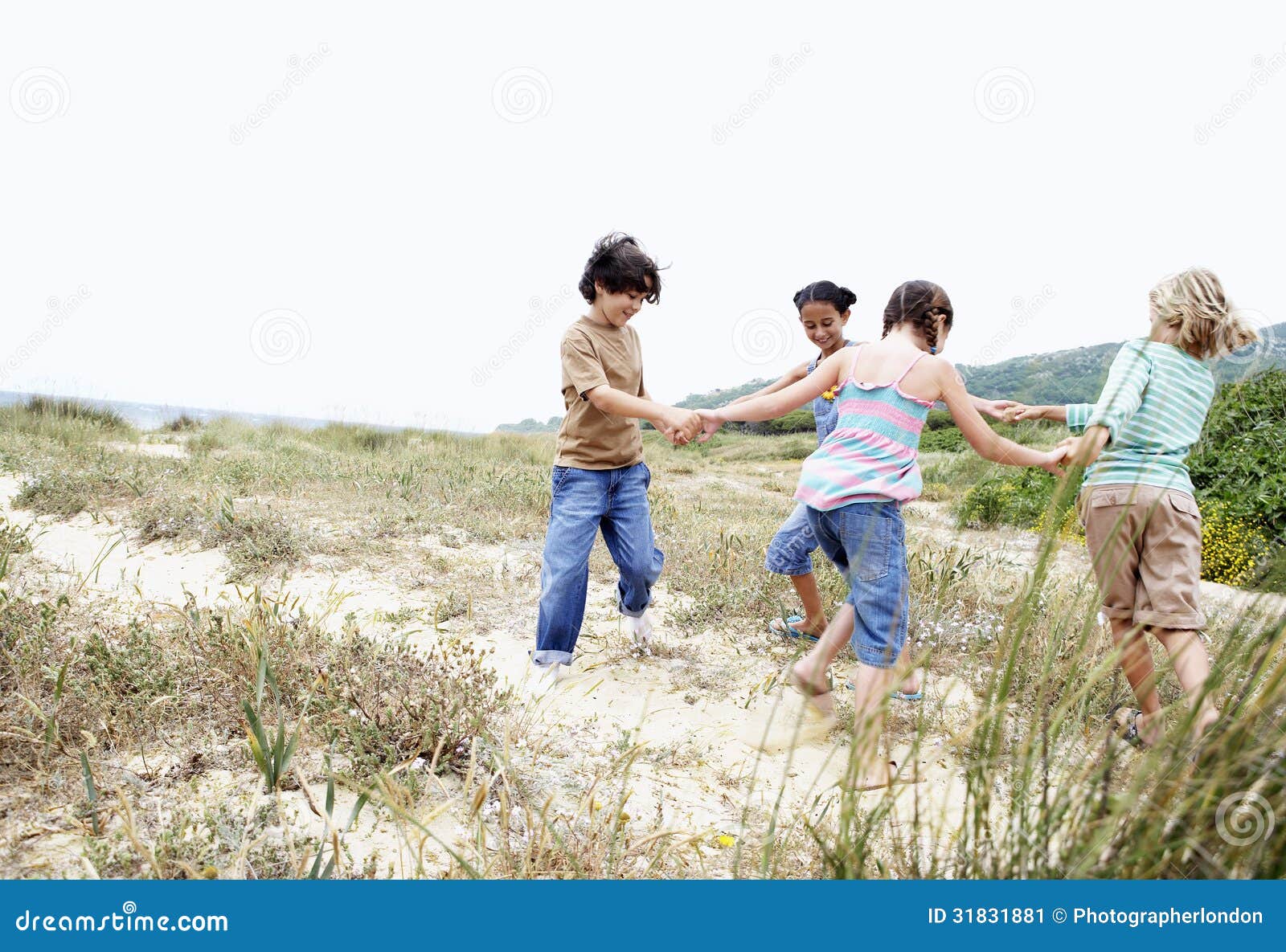 Friends Playing Ring Around The Rosy Stock Image Image 31831881