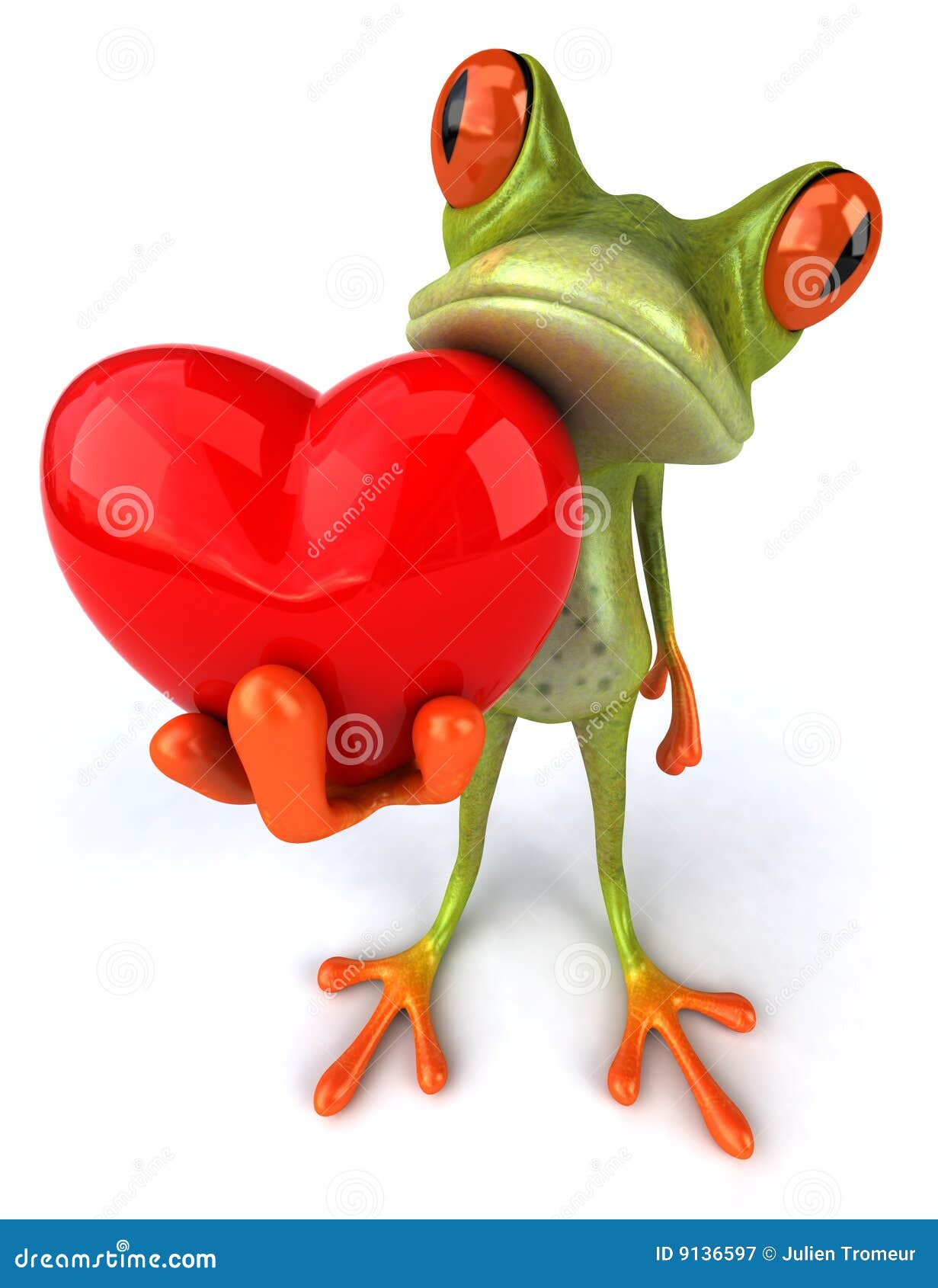 Frog With A Heart Royalty Free Stock Photography - Image: 9136597