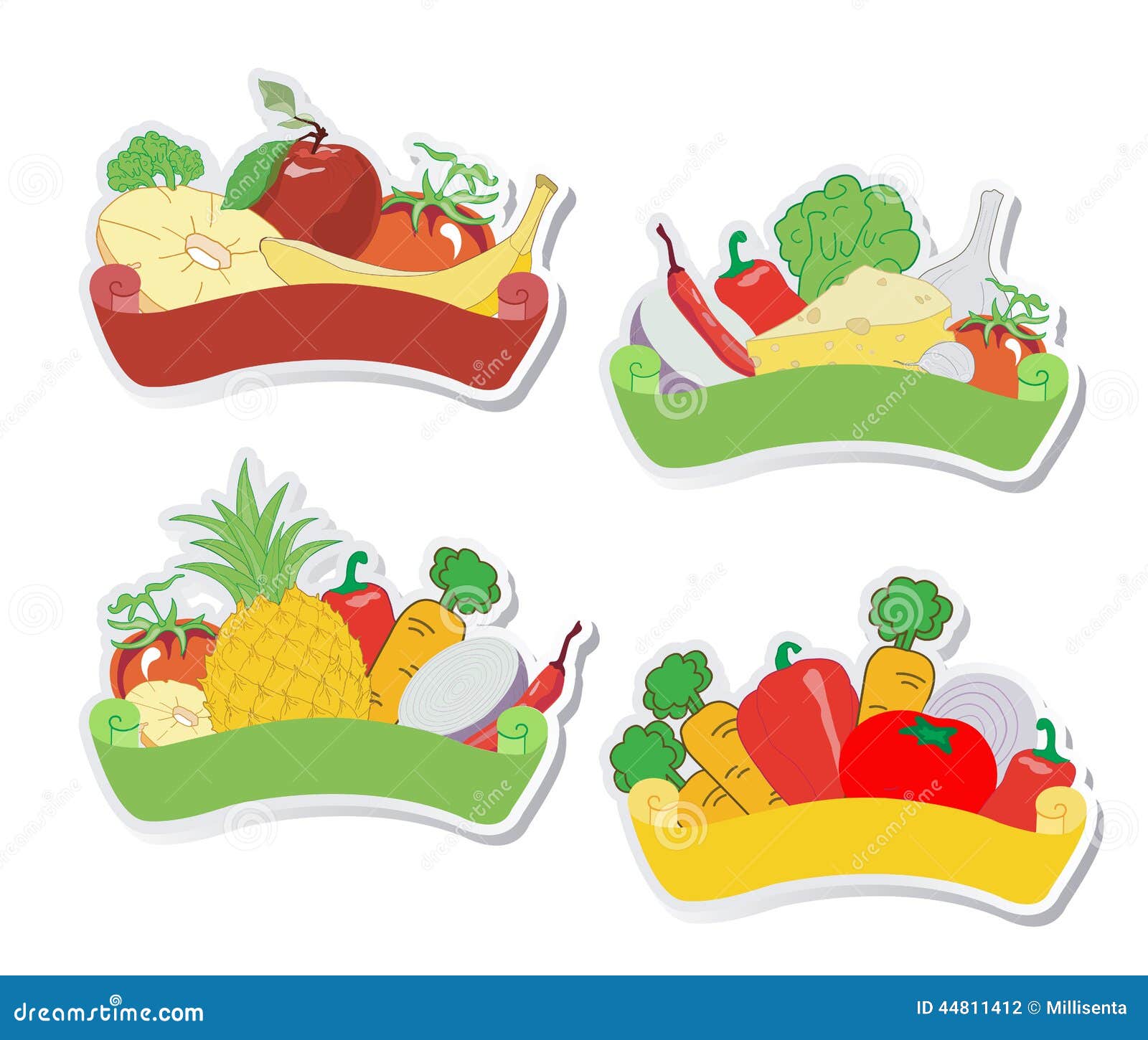 Fruit And Vegetables Labels Stock Vector Image 44811412