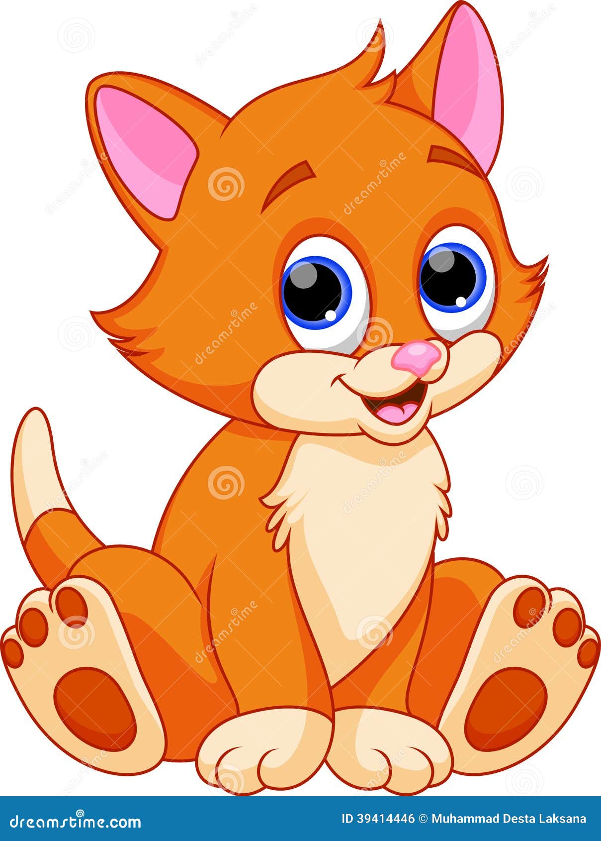 Funny Cat Cartoon Stock Illustration - Image: 39414446