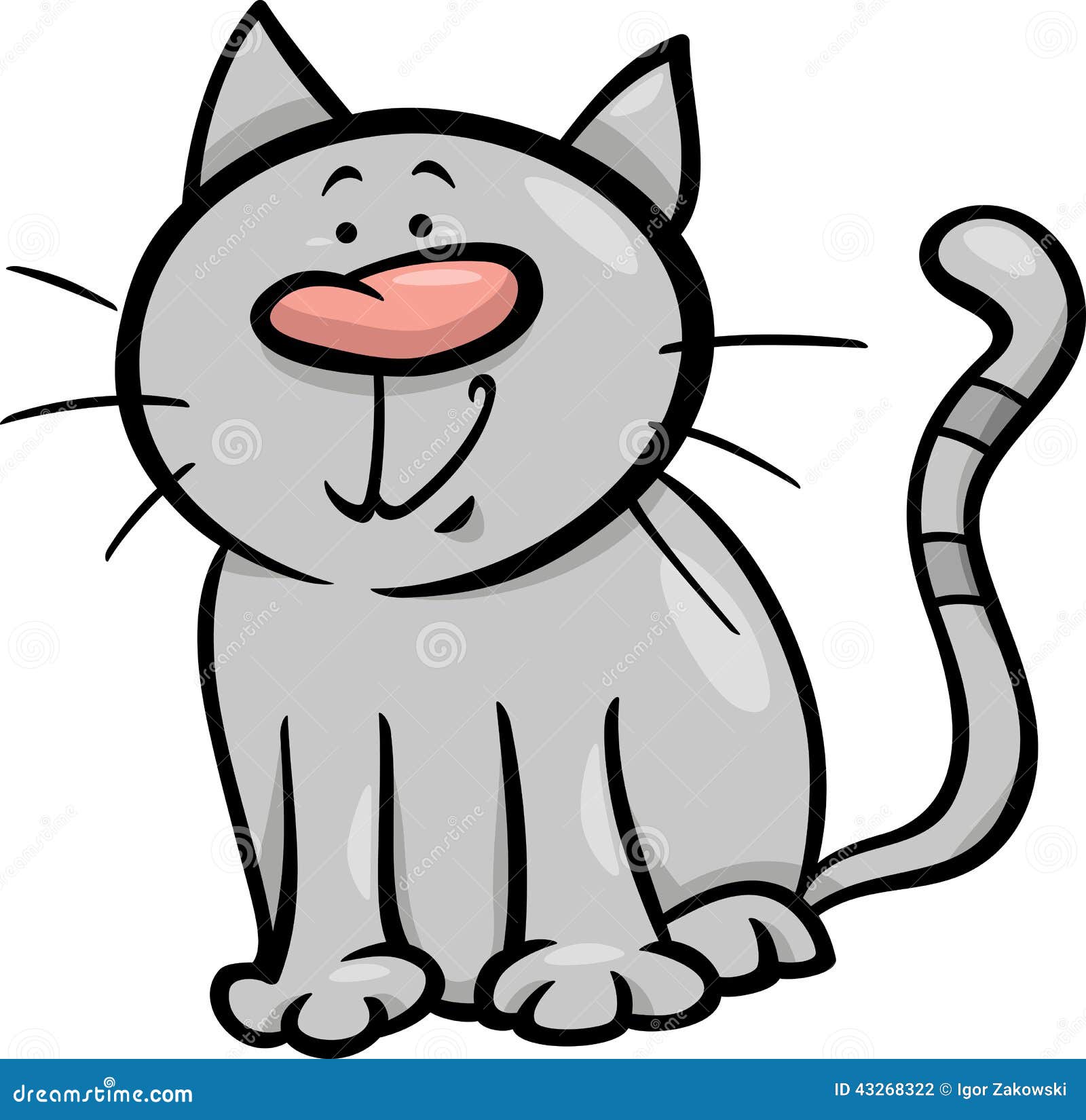 Funny Cat Cartoon Illustration Stock Vector - Image: 43268322