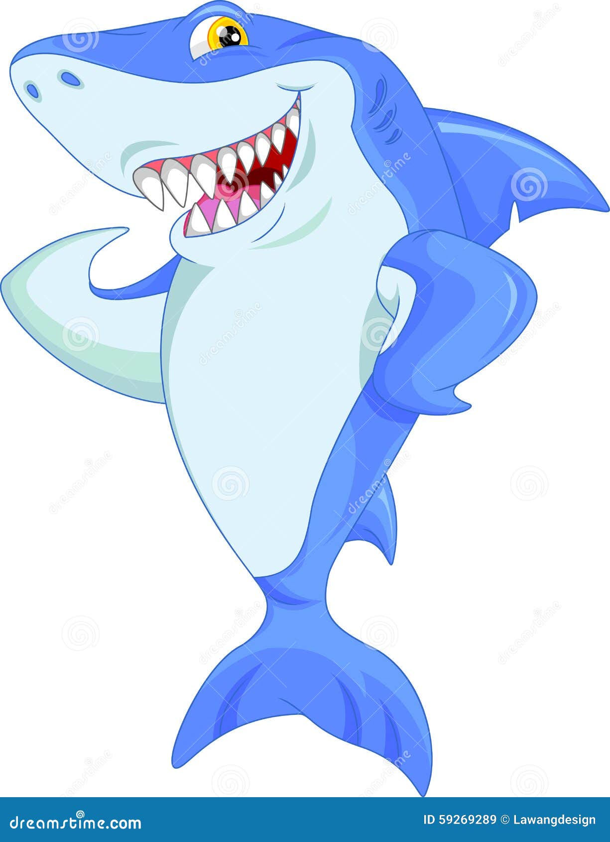 Funny Shark Cartoon Stock Vector - Image: 59269289