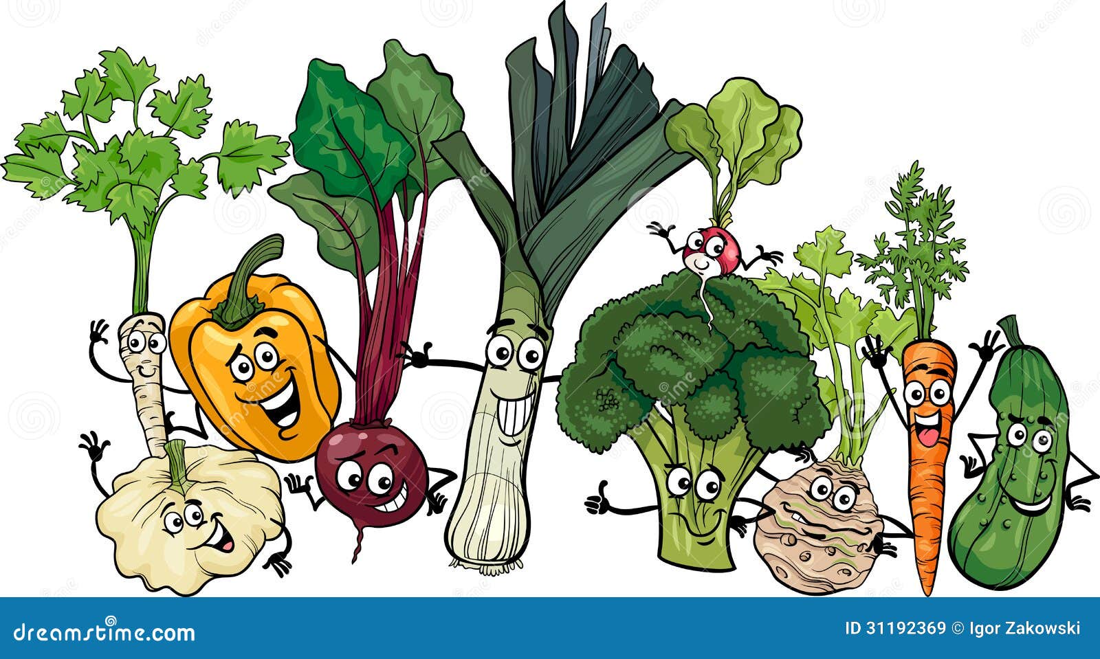 Funny Vegetables Group Cartoon Illustration Royalty Free Stock Images