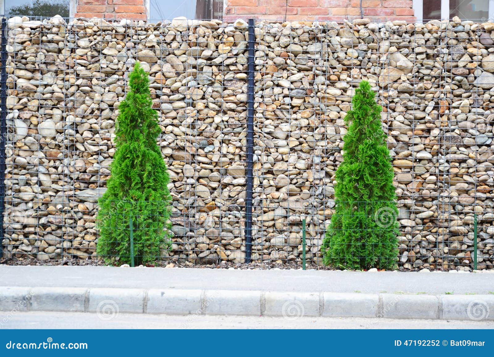 Gabion Fence Stock Photo - Image: 47192252