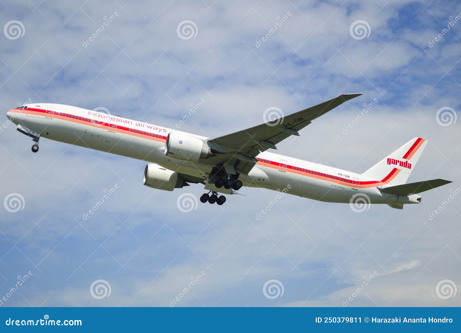 Garuda Indonesia Boeing 777 With Retro Livery Editorial Photo Image