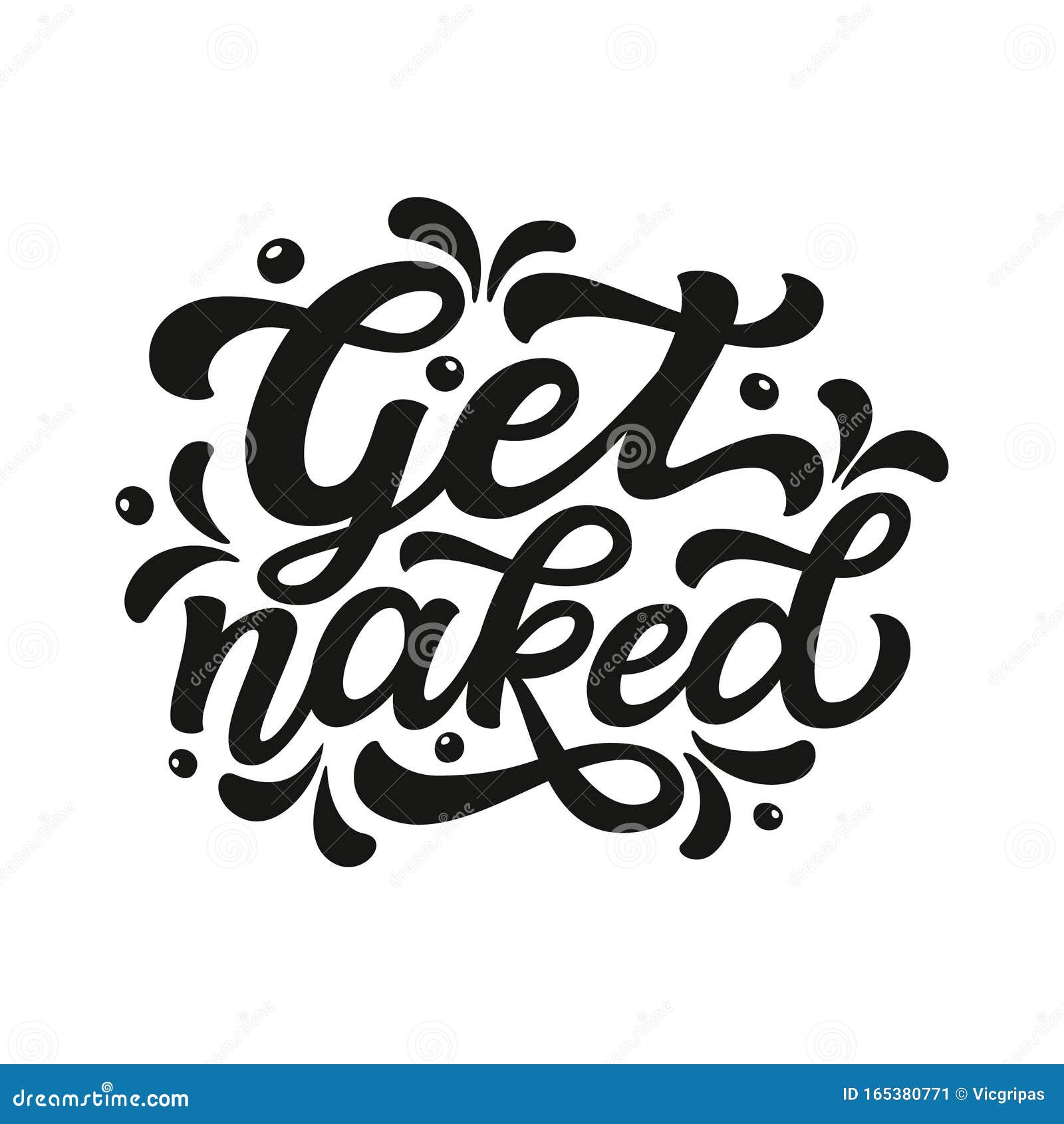 Get Naked Vector Typography Poster Stock Vector Illustration Of