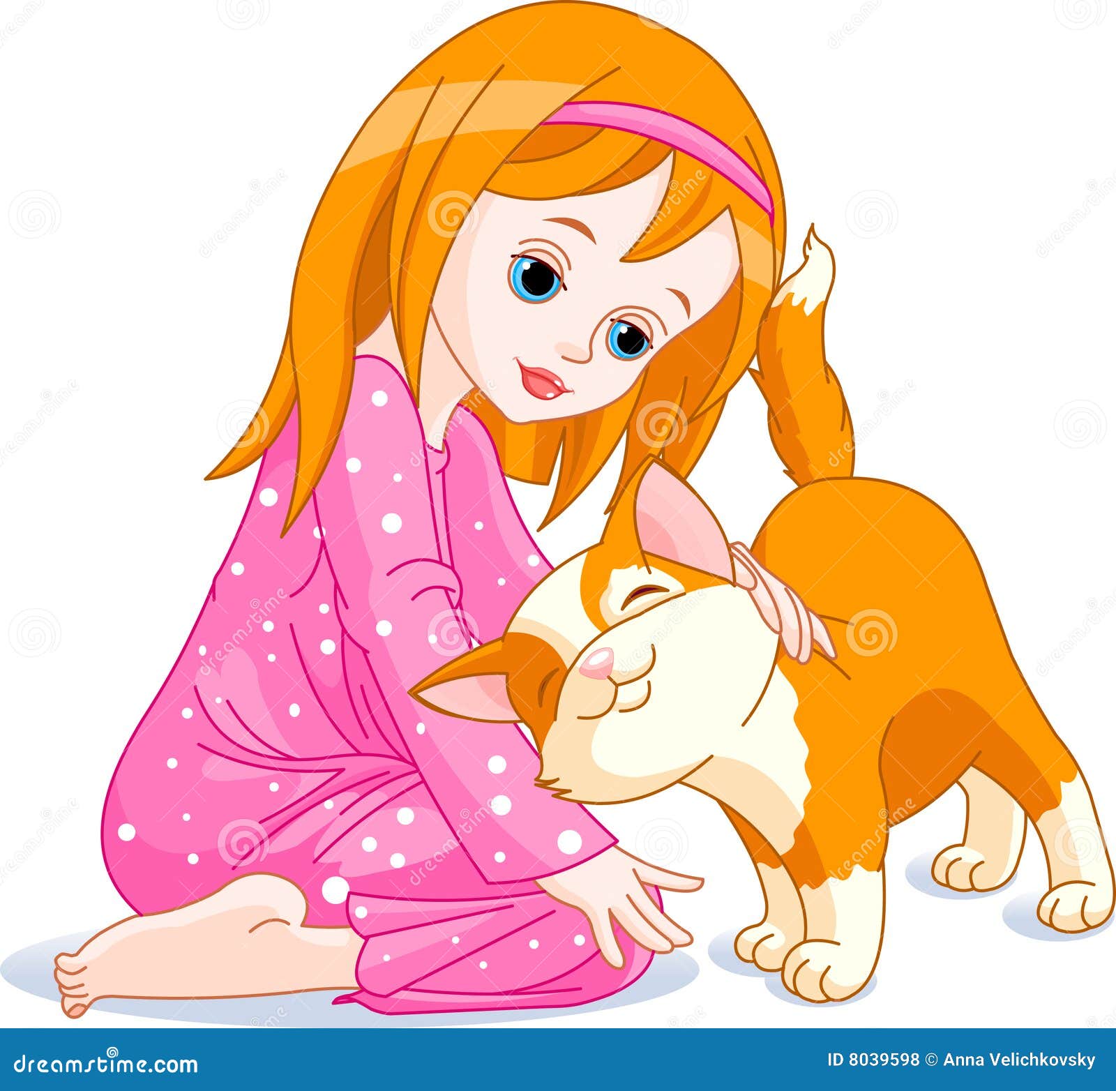 clipart girl with cat - photo #17