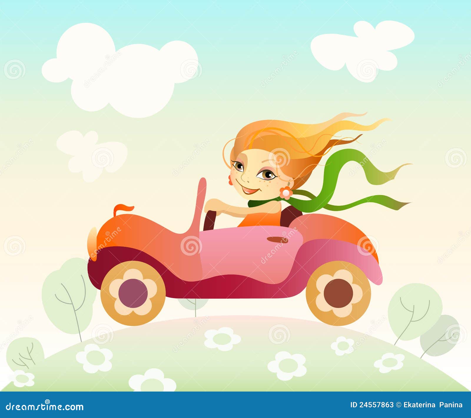 clipart of girl driving car - photo #6