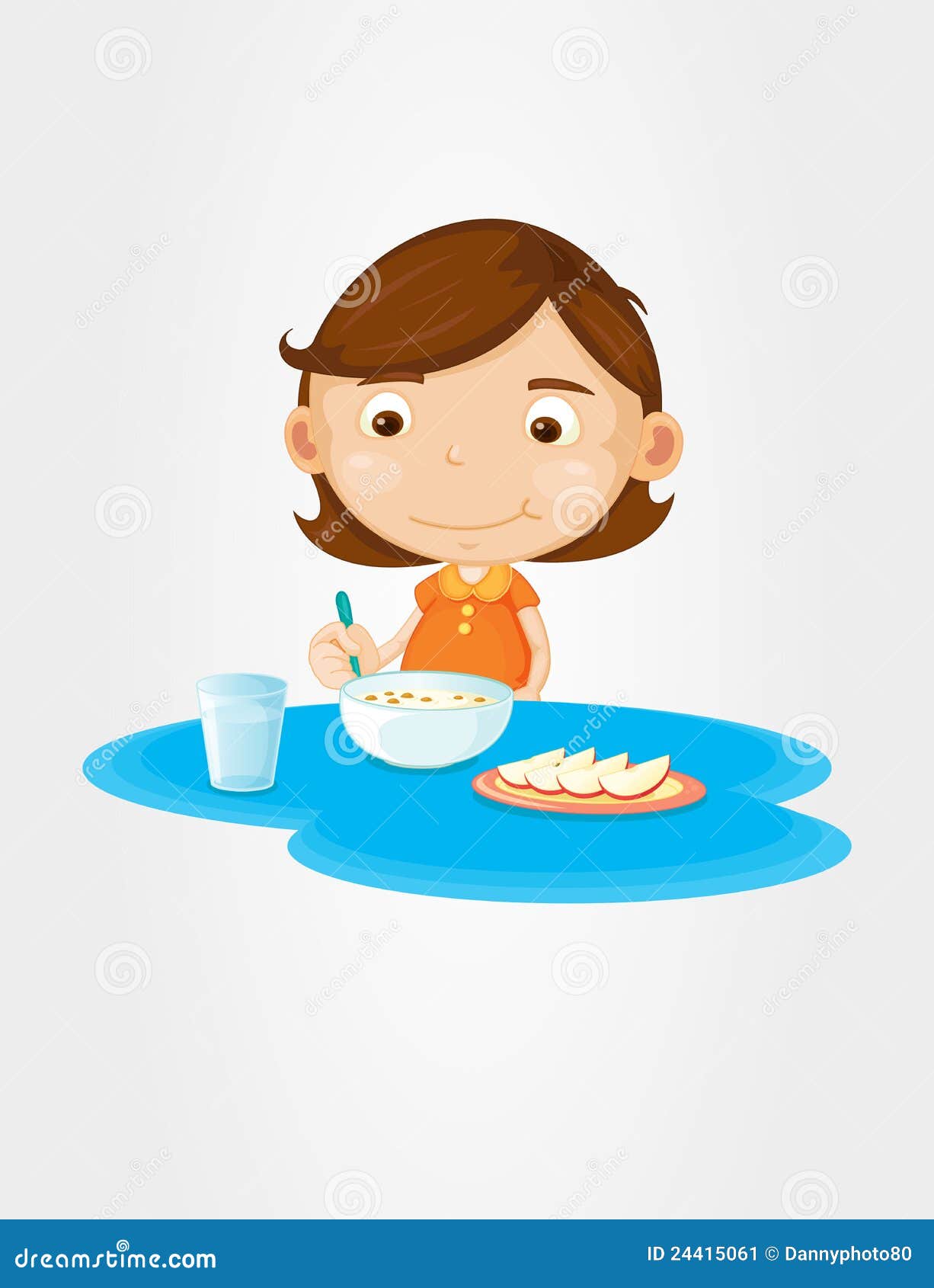 clipart girl eating breakfast - photo #18
