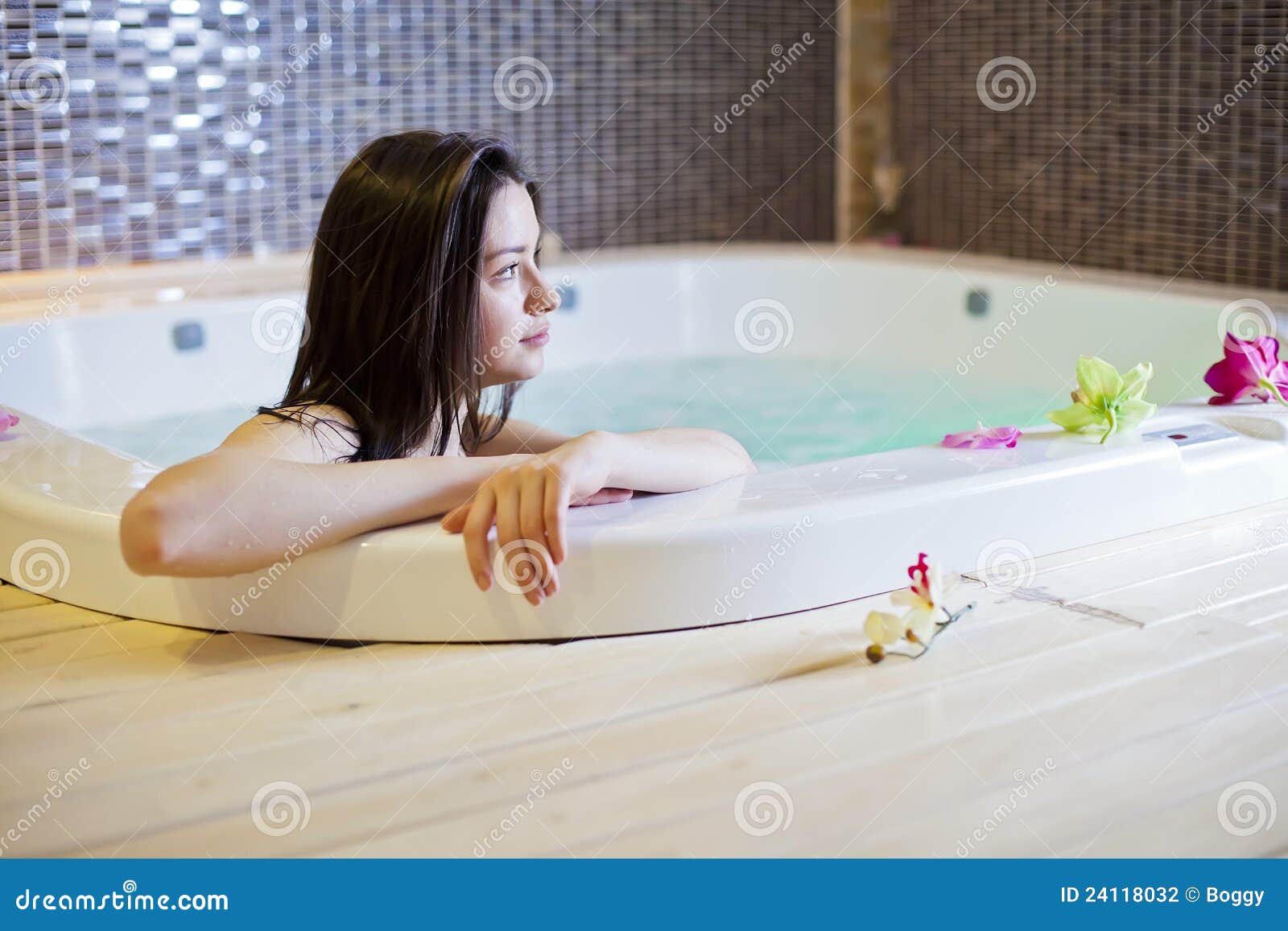 Girl In Hot Tub Stock Photography Image 24118032