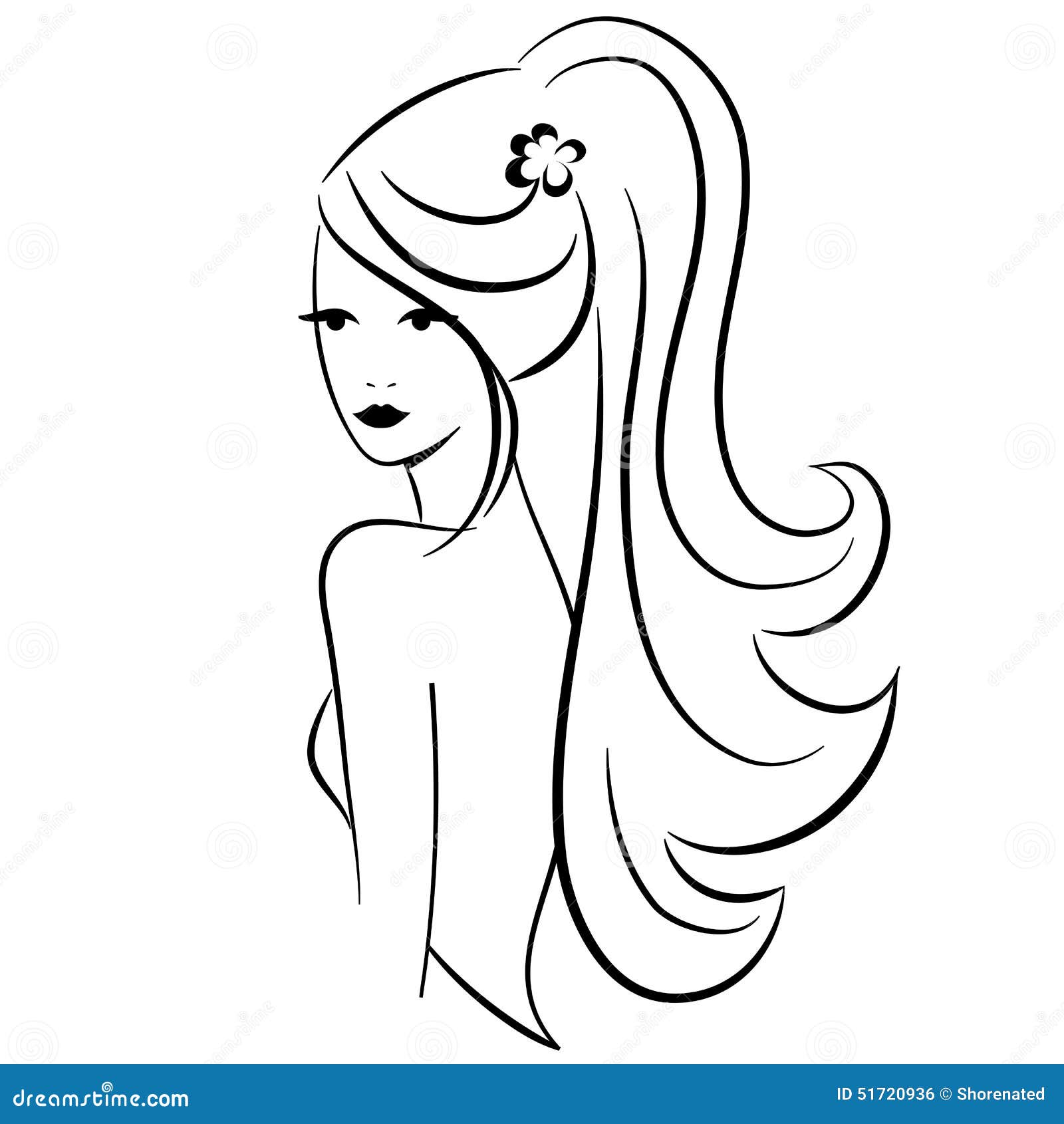 clipart girl with long hair - photo #18