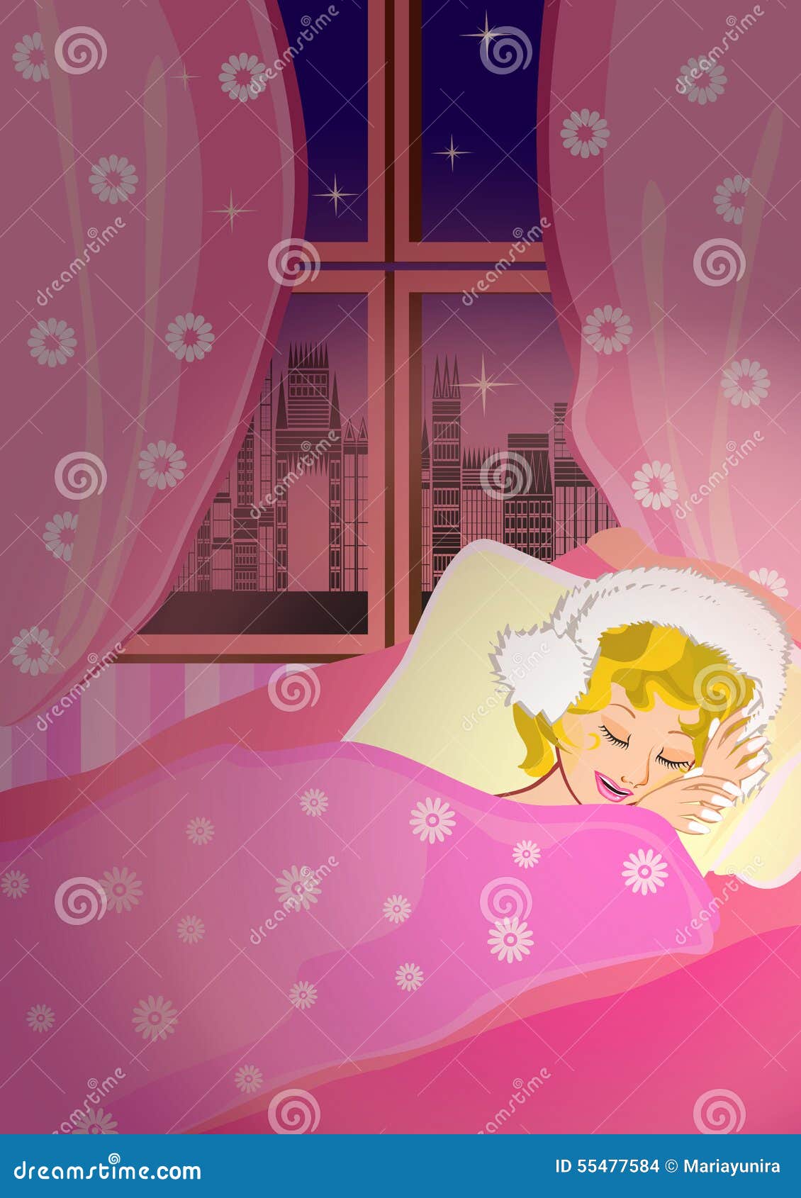 Girl Sleep Stock Illustration - Image: 55477584
 Girl Sleeping Cartoon