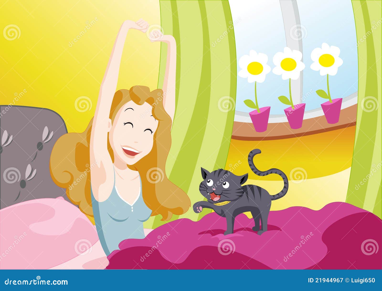 clipart of girl waking up - photo #36