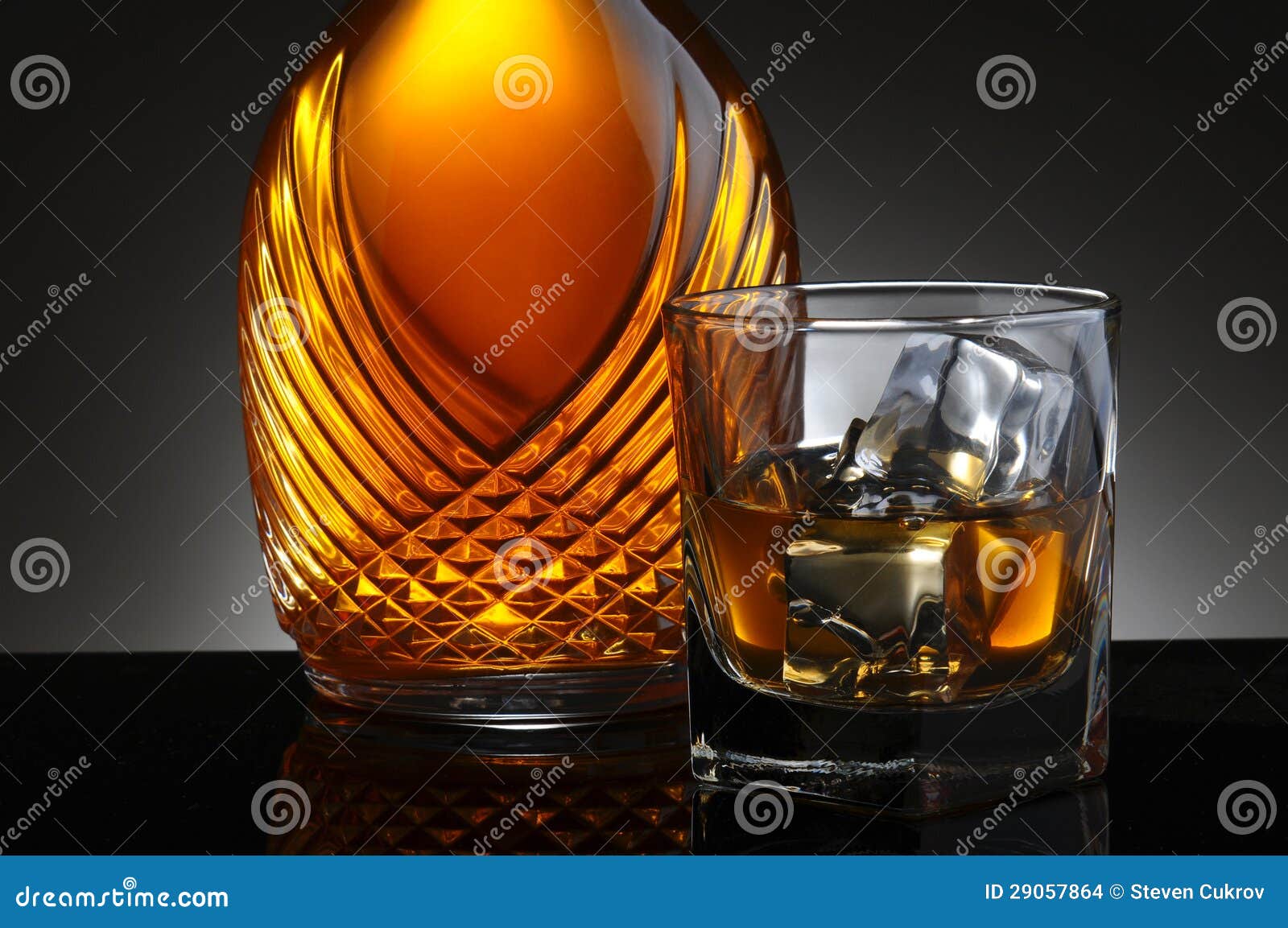 Glass Of Scotch And Elegant Decanter Stock Images Image 29057864