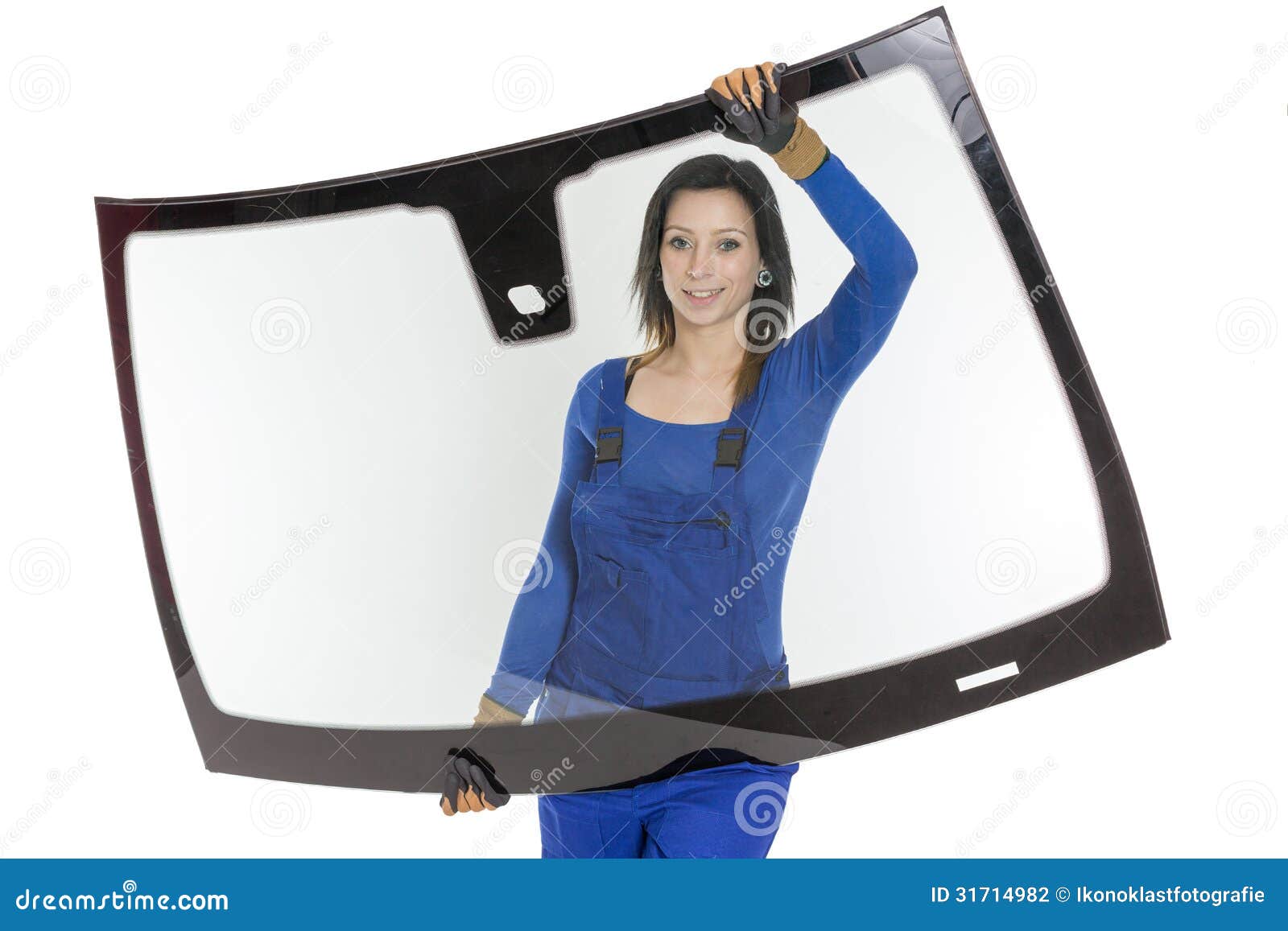 Glasser With Windscreen Or Windshield And White Background Stock 