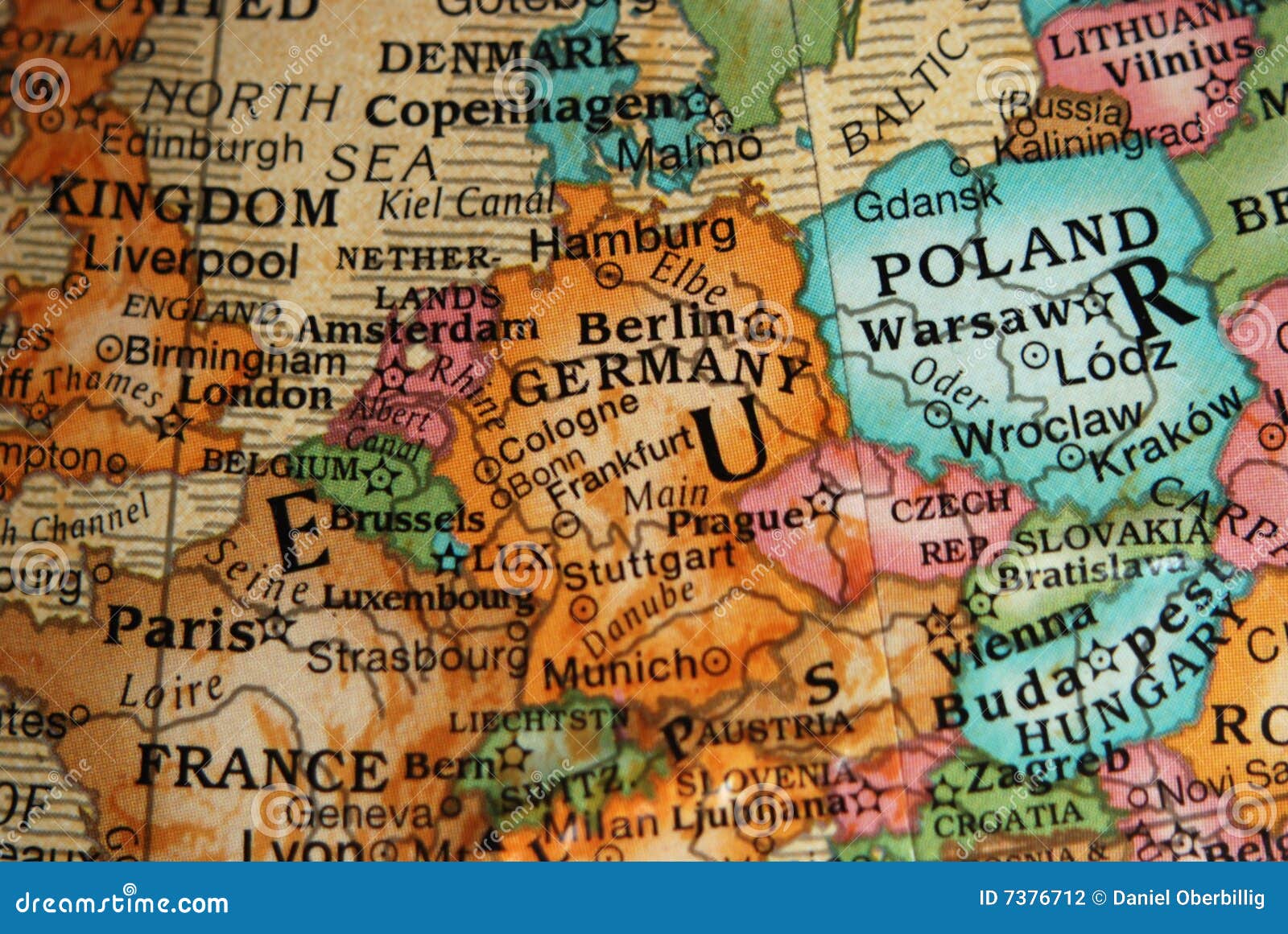 Globe  Map Of Central Europe Stock Photography  Image: 7376712