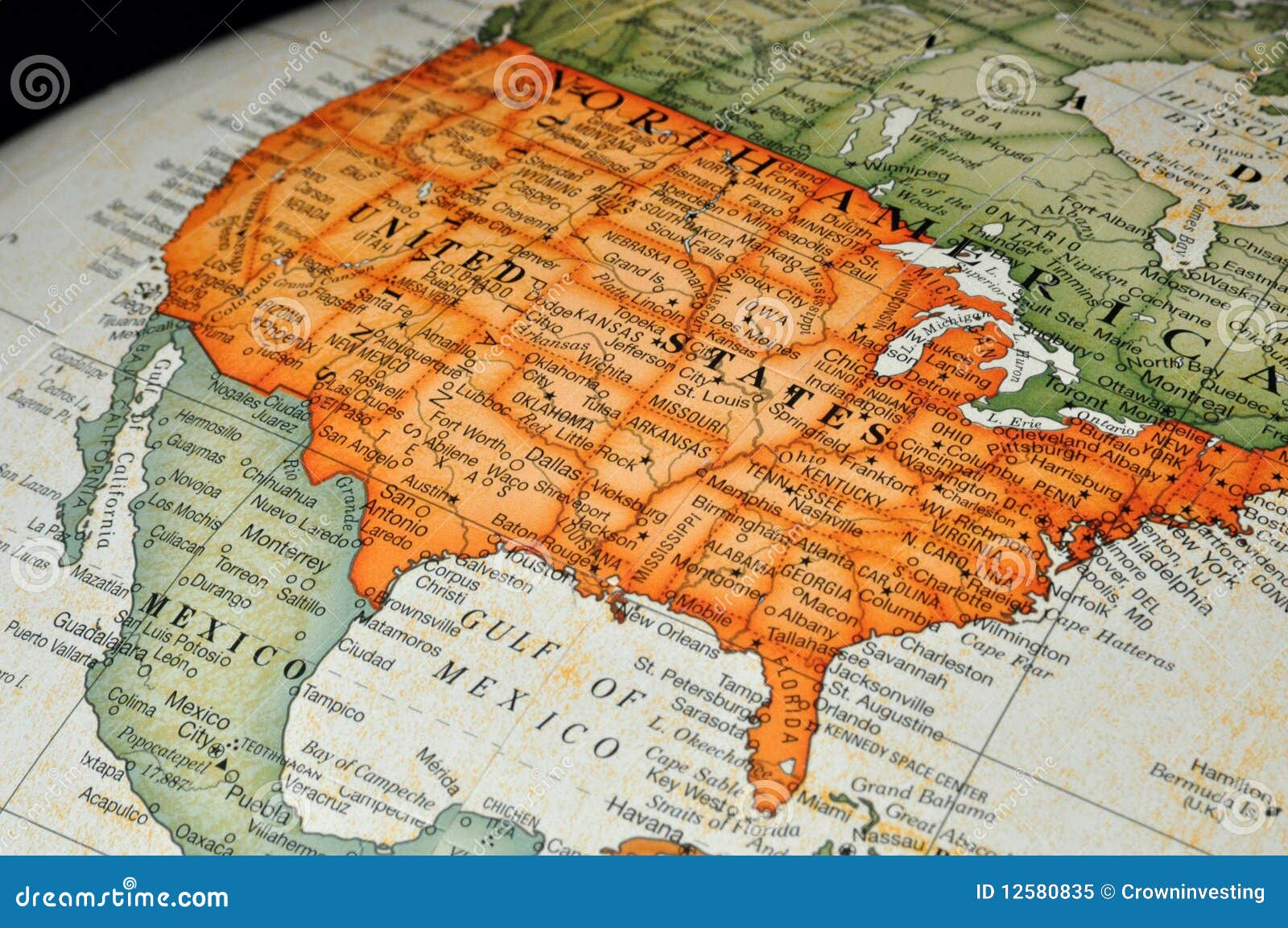 Globe Or Map Of United States Royalty Free Stock Photo - Image: 12580835