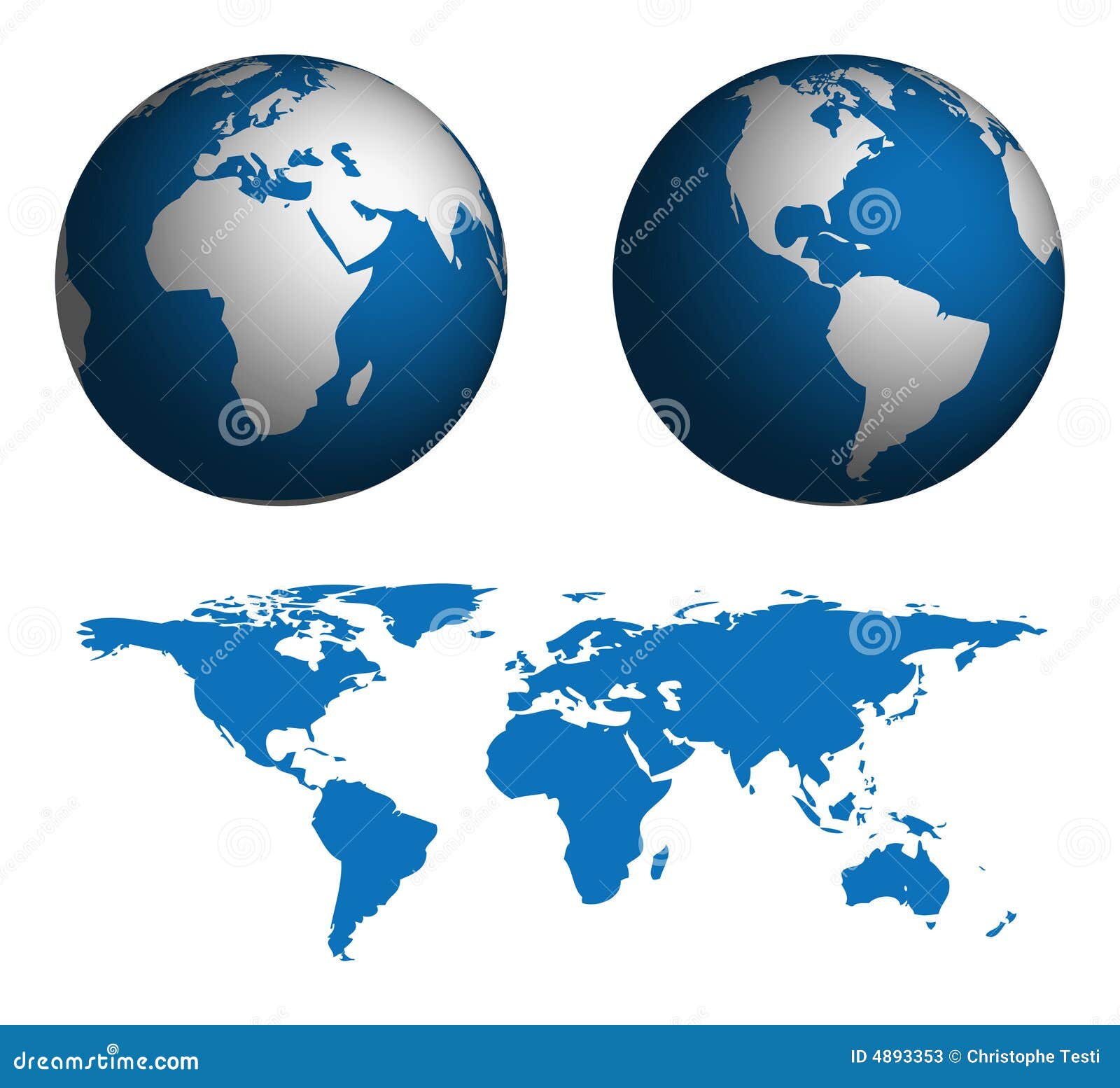 Globe And Map Of The World Stock Photos - Image: 4893353