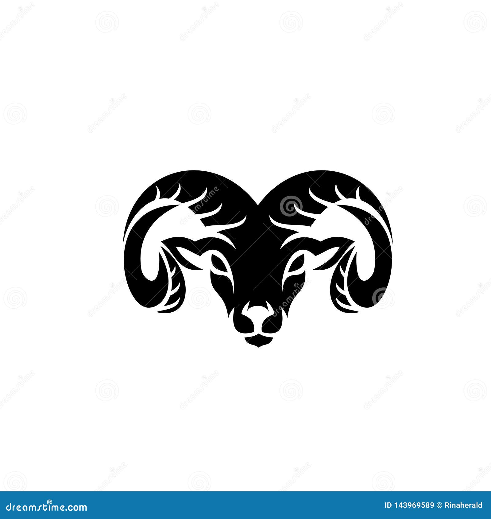 Rams Head Logo Template Silhouette Icon Cartoon Vector Cartoondealer
