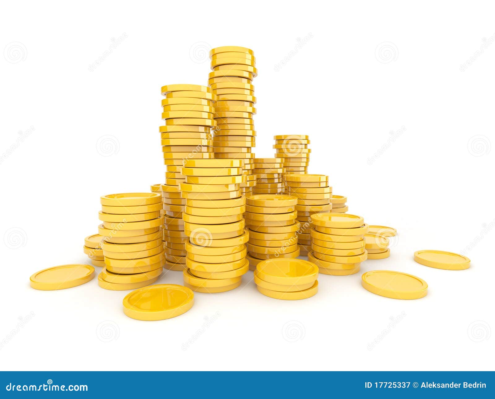 Gold Coins 3D Royalty Free Stock Photography - Image: 17725337