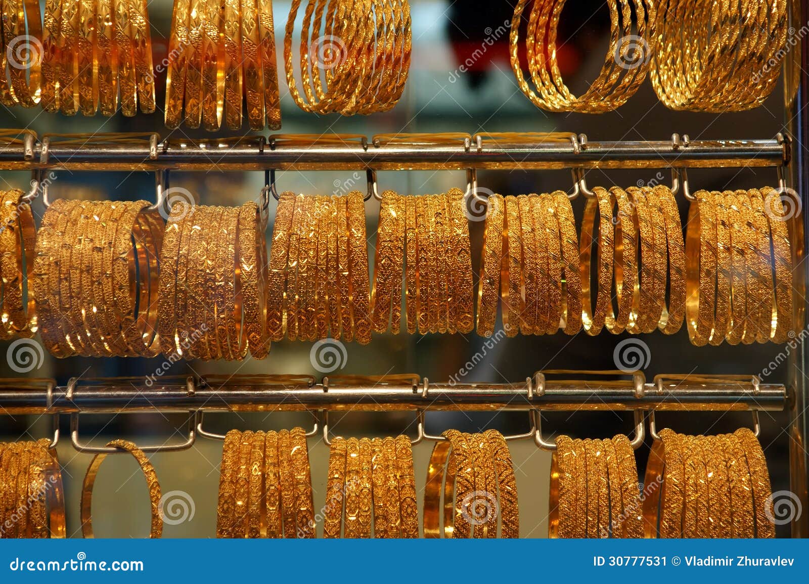 Gold Jewelry For Sale In The Market Stock Image - Image: 30777531