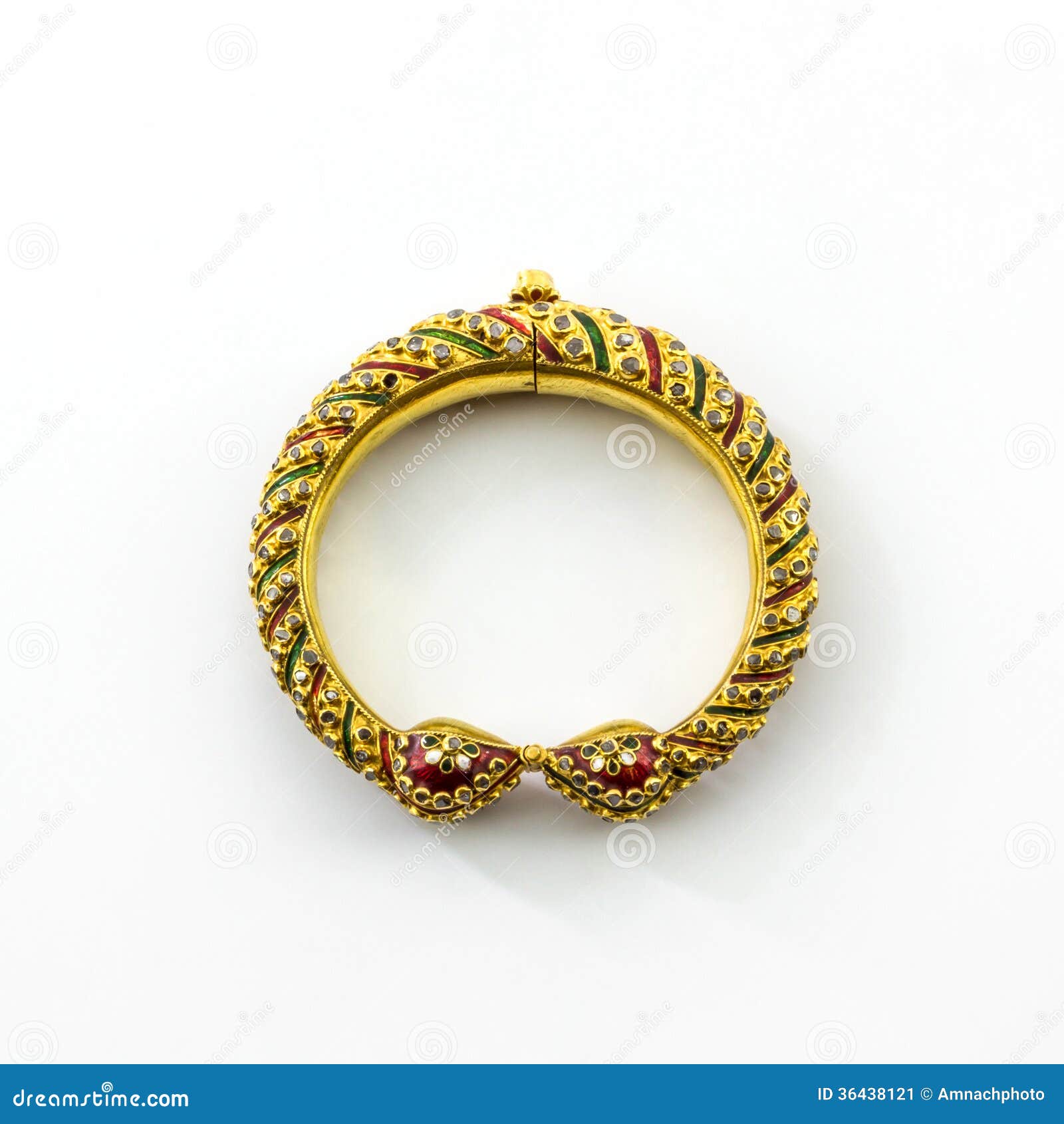 Thai ancient style golden bracelet good for collection isolated on ...