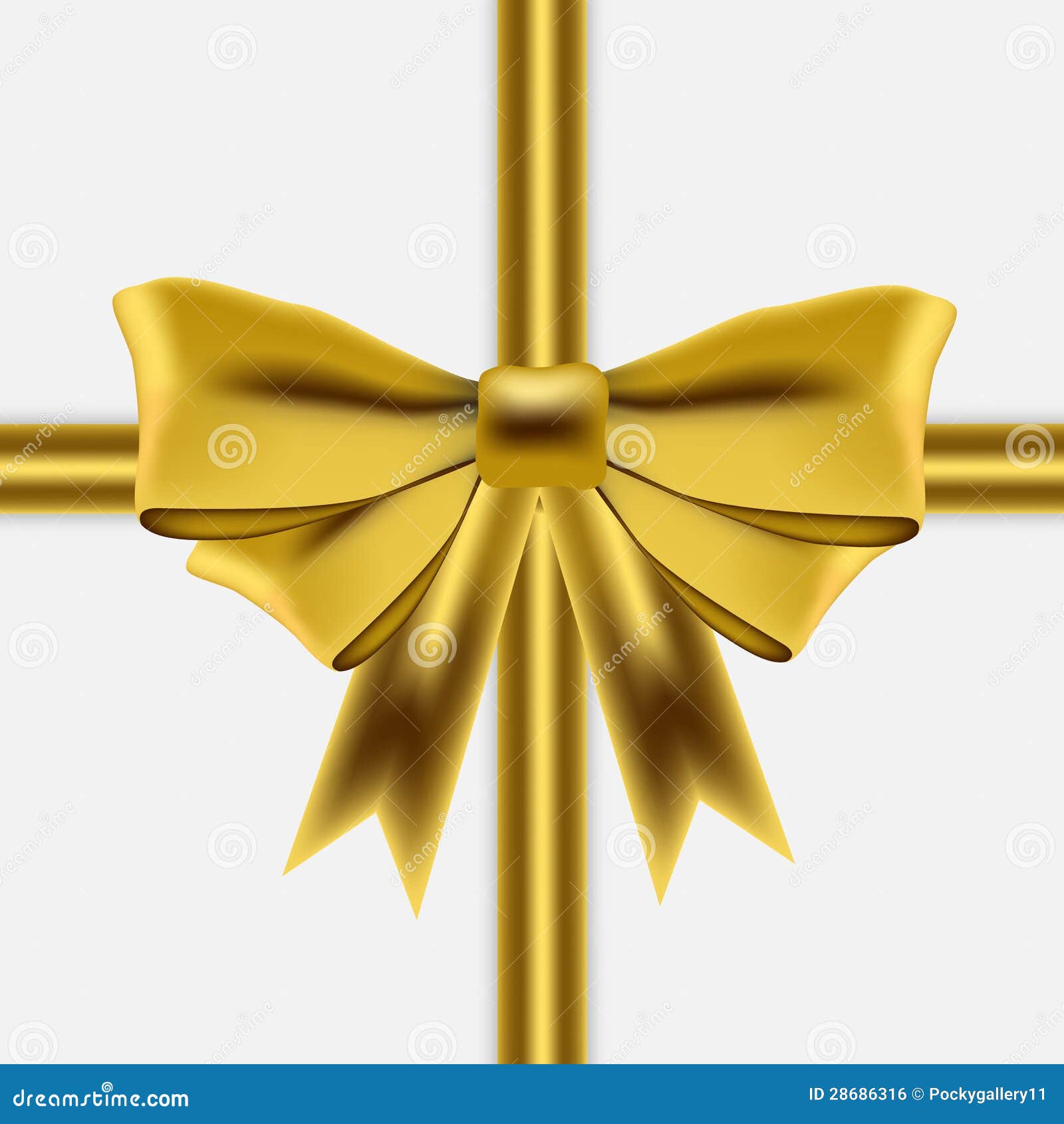 Royalty Free Stock Image: Gold ribbon on white