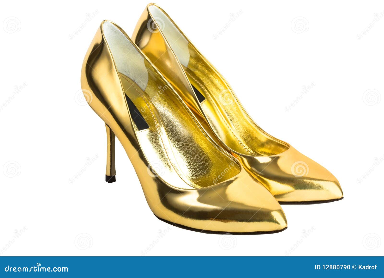 Gold Women High Heel Shoes Stock Photo - Image: 12880790