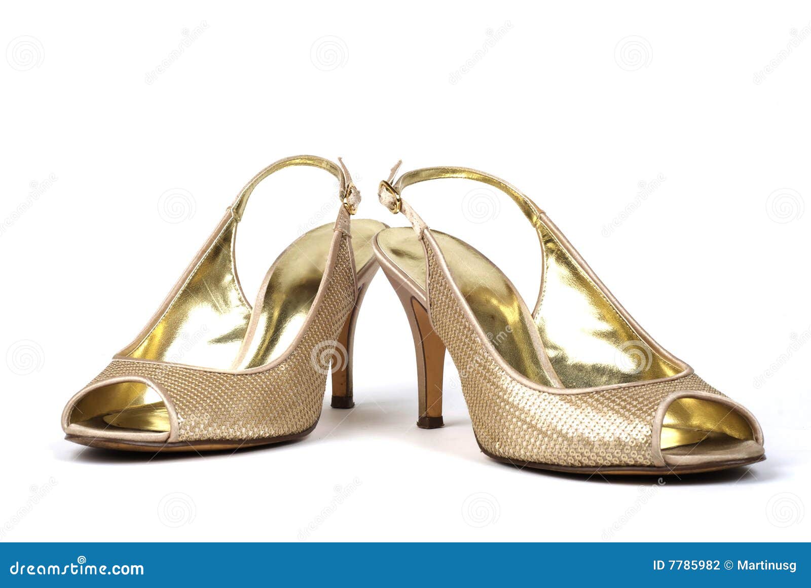 Gold Women's High-Heel Shoes Stock Photography - Image: 7785982