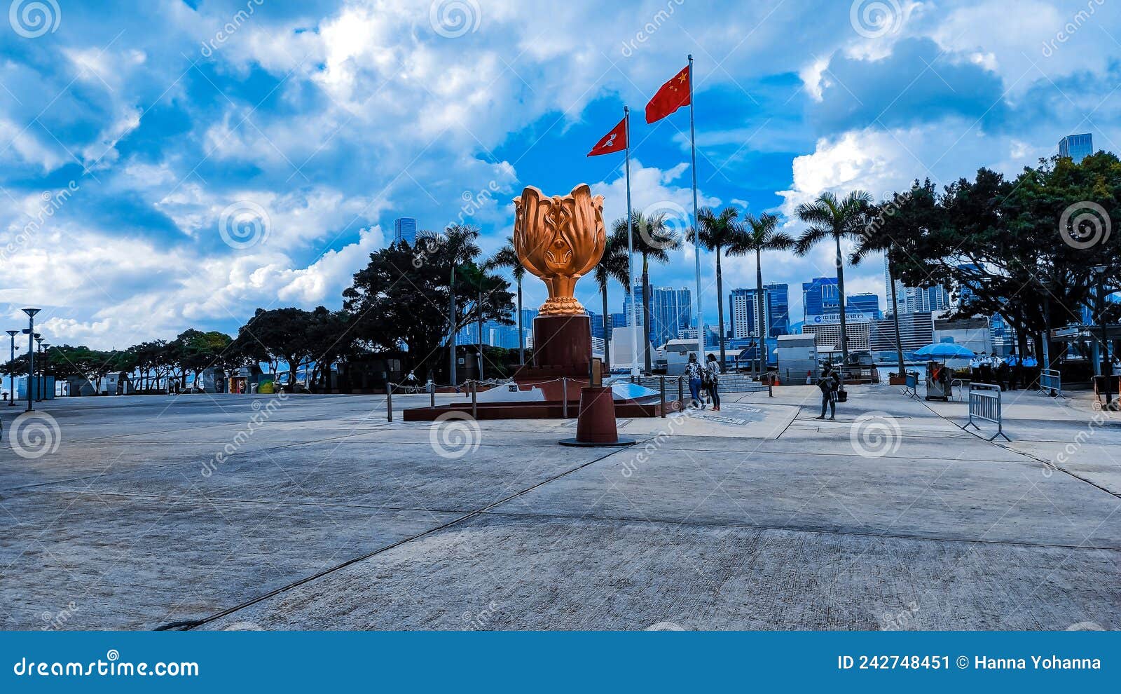 The Golden Bauhinia Square Is An Open Area In Wan Chai On Hong Kong