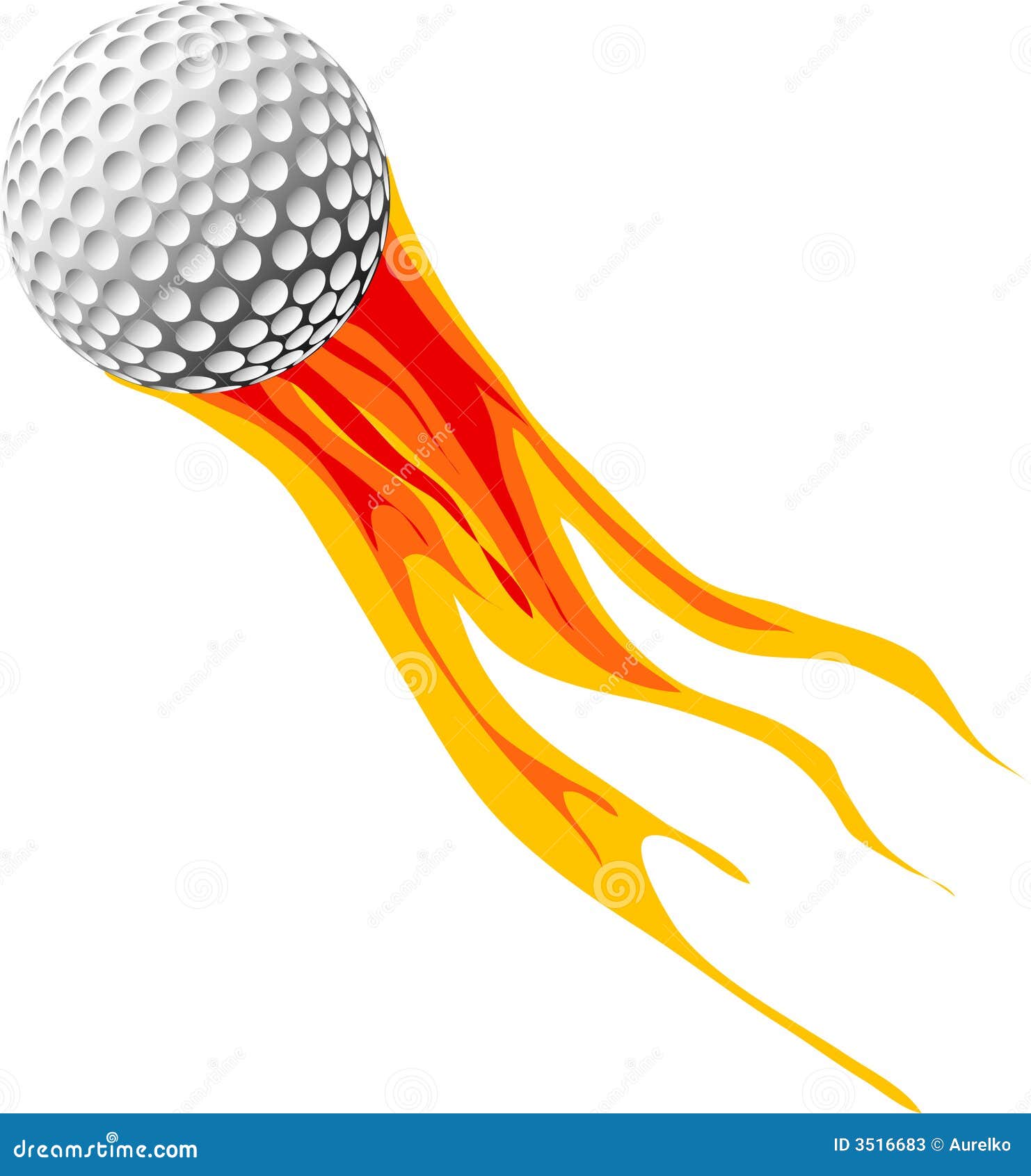 Golf Ball In Fire Stock Photos - Image: 3516683