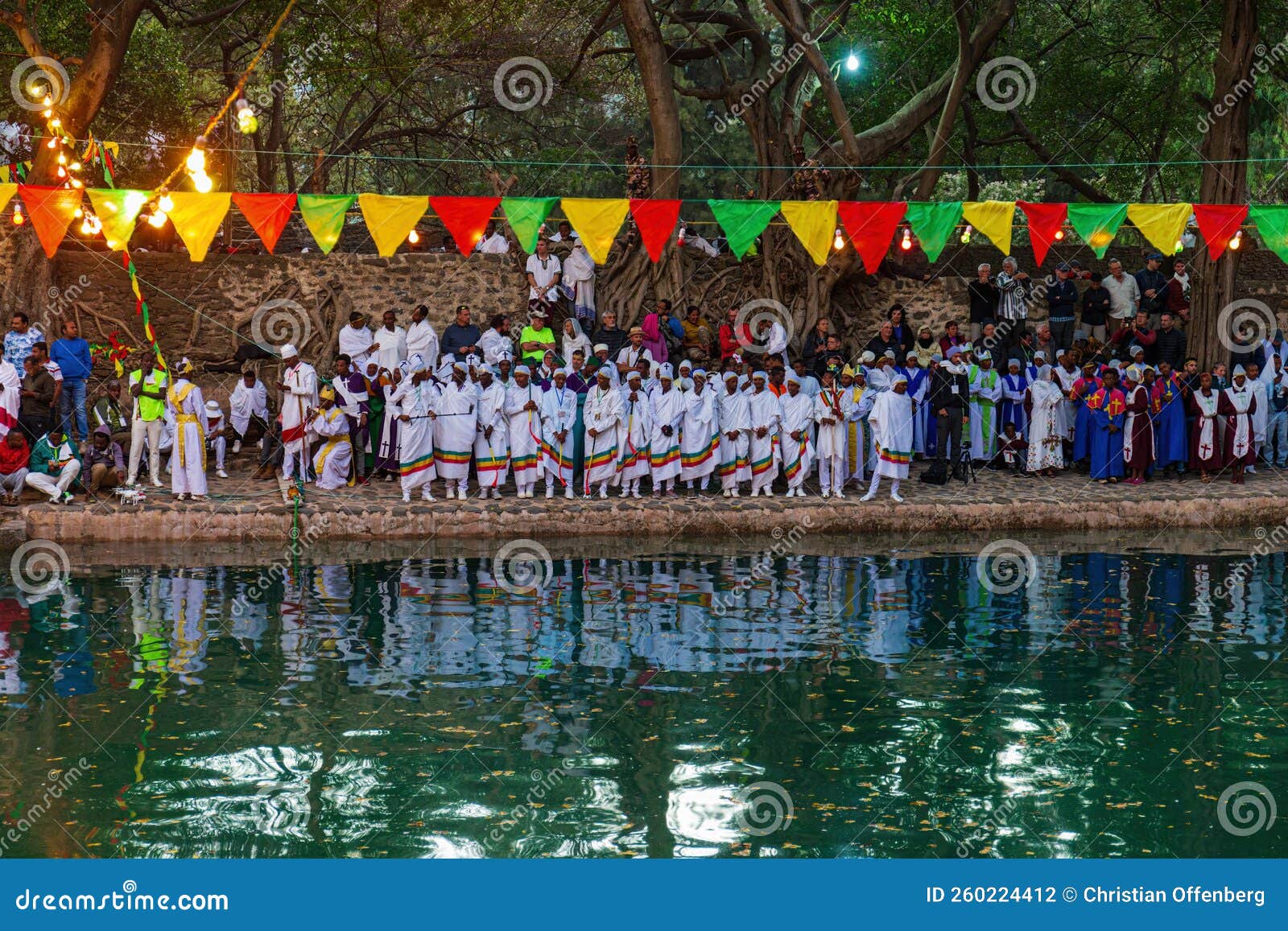 GONDAR ETHIOPIA JANUARY 19 2019 People Gathering At Timkat