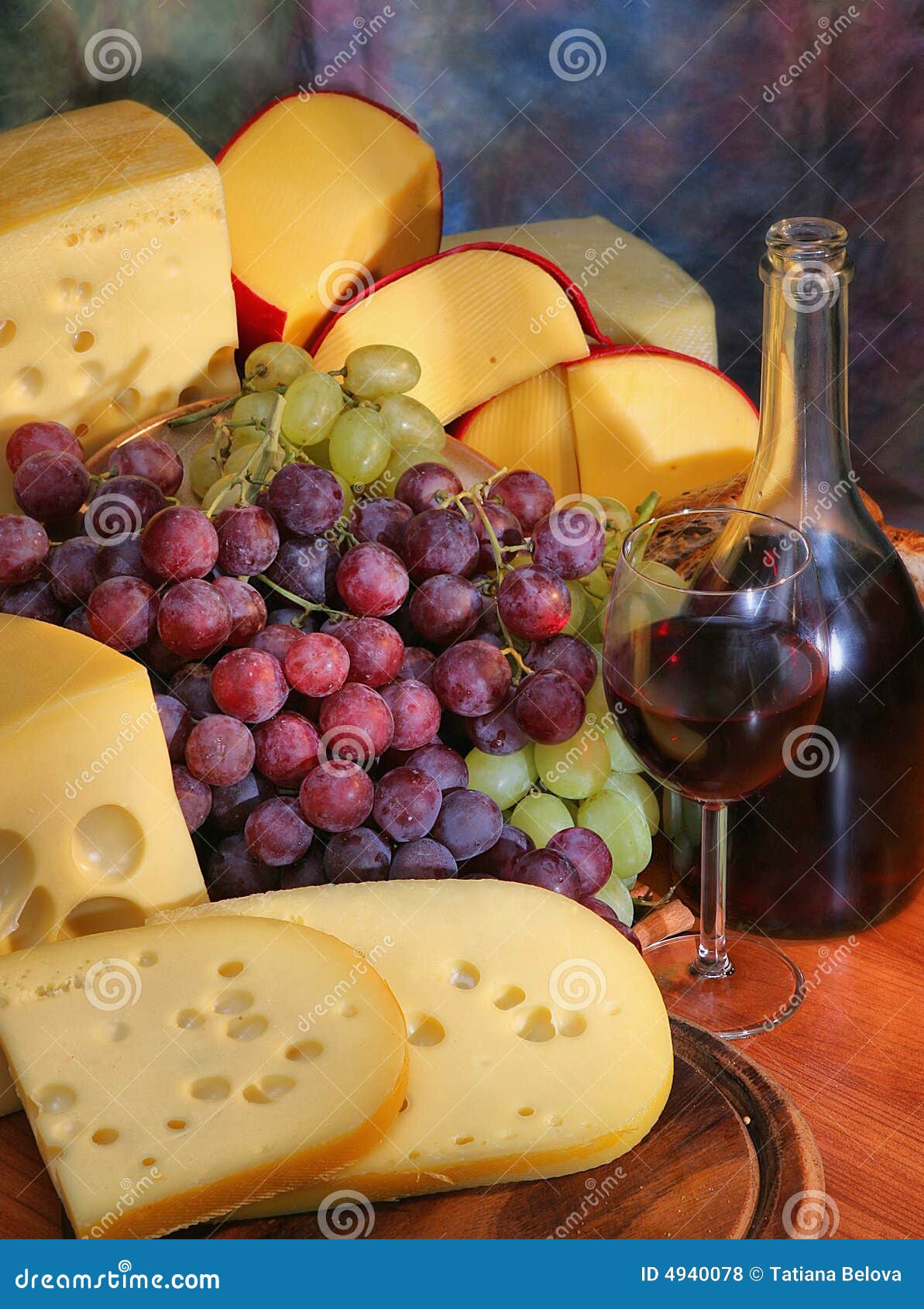 Grape, Cheese, Wine Royalty Free Stock Photos Image 4940078
