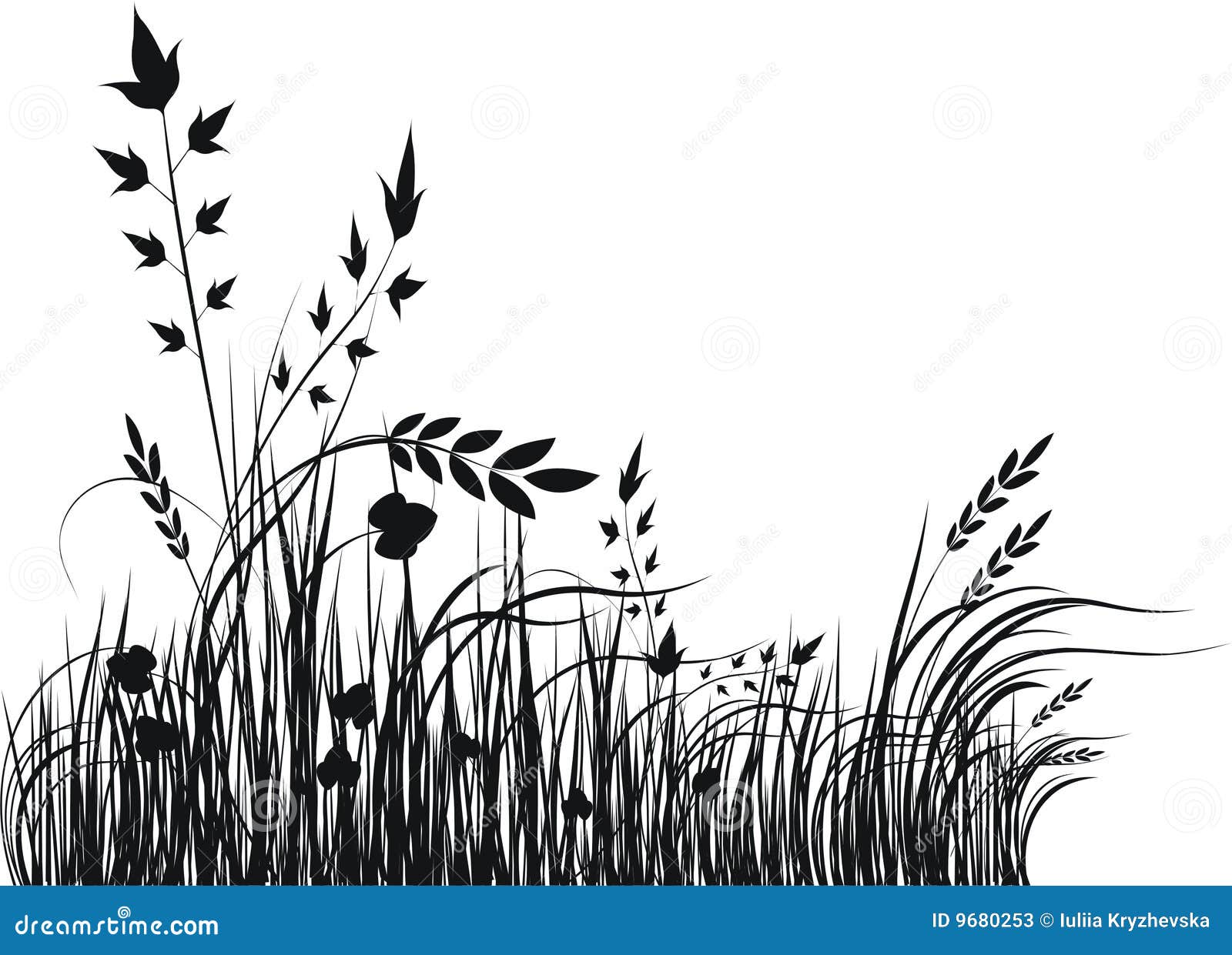 Grass Vector Silhouette Stock Photos - Image: 9680253